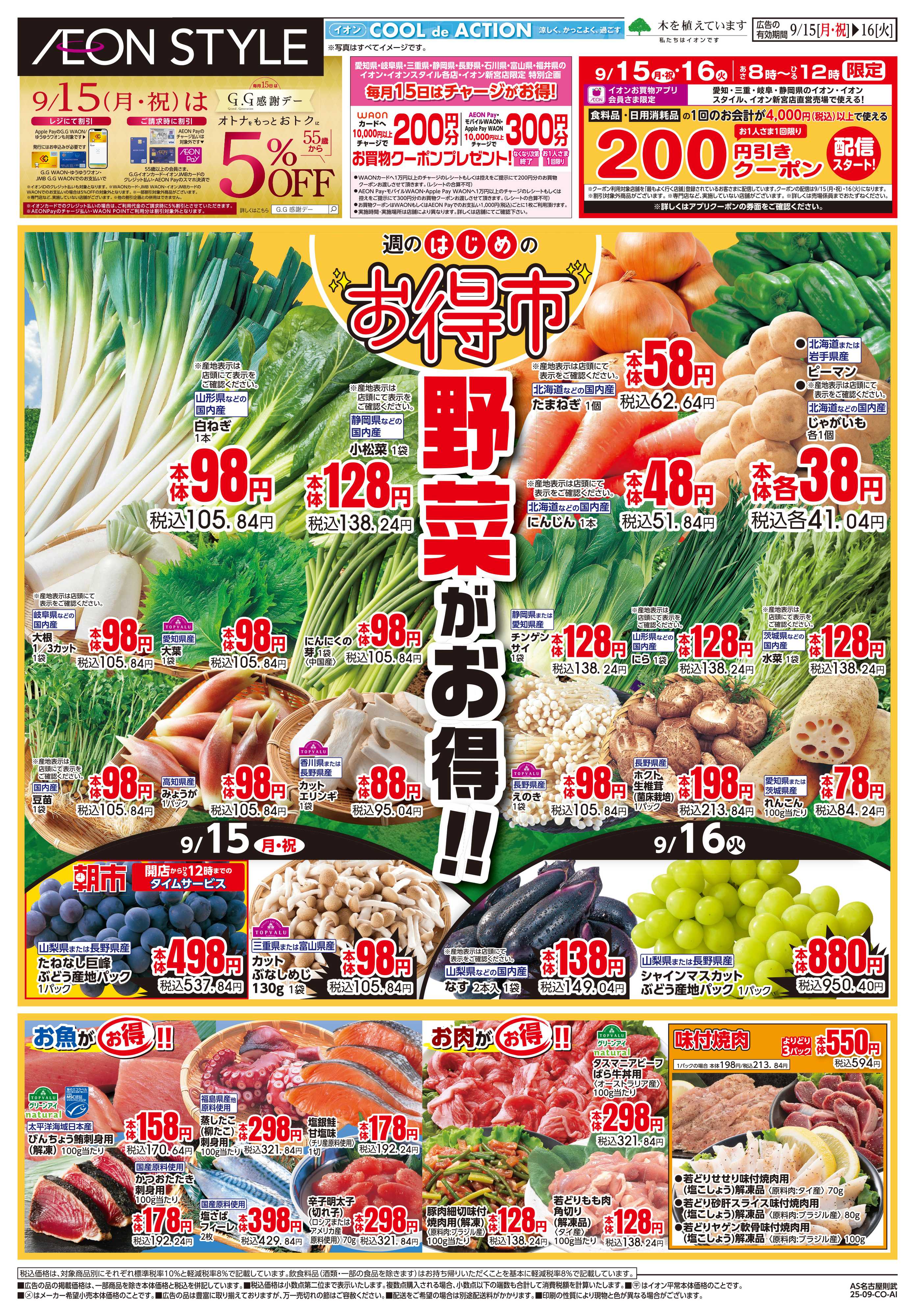 イオンスタイル 9/15〜9/16