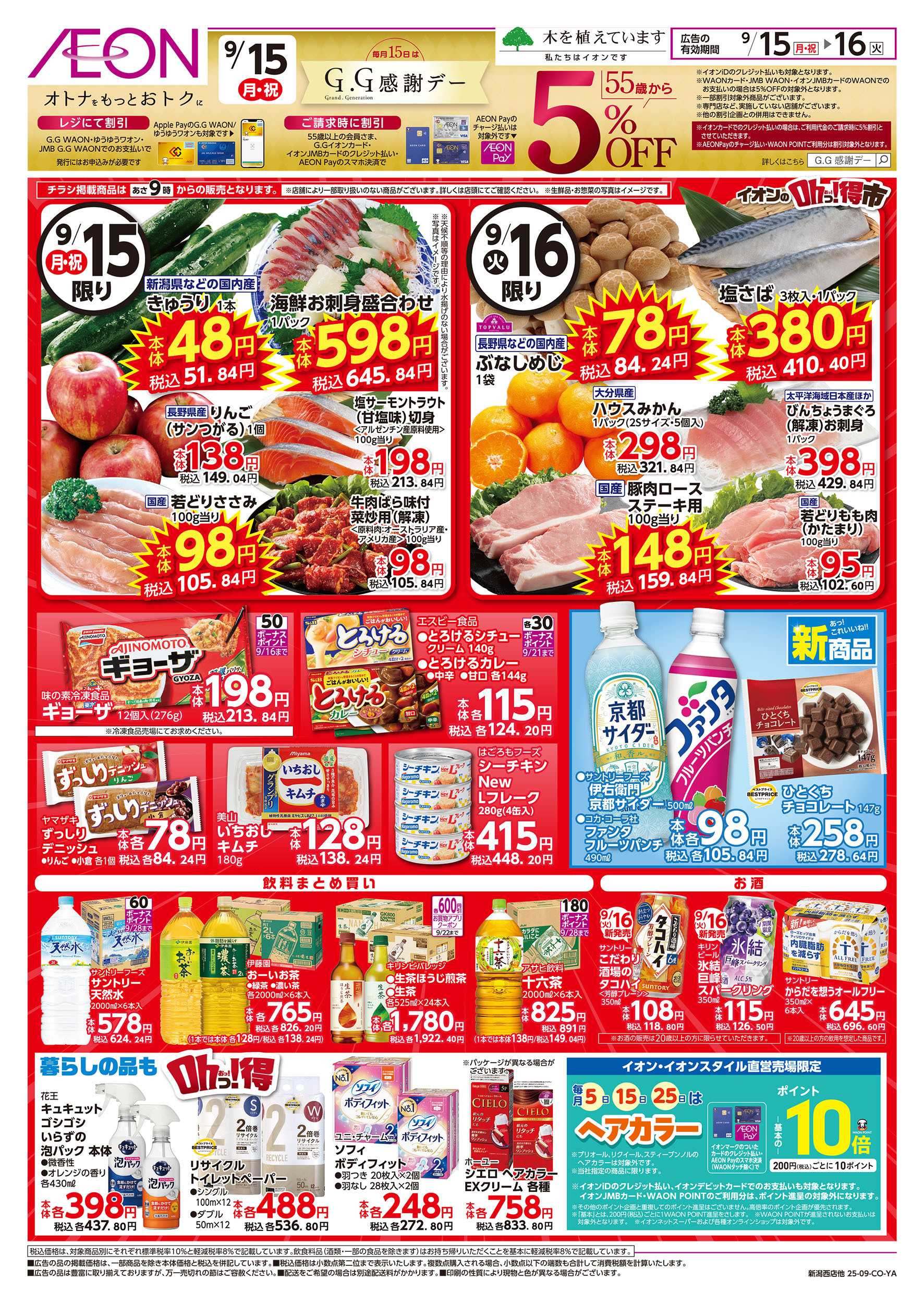 イオン 9/15号　イオンのOhっ！得市：裏面