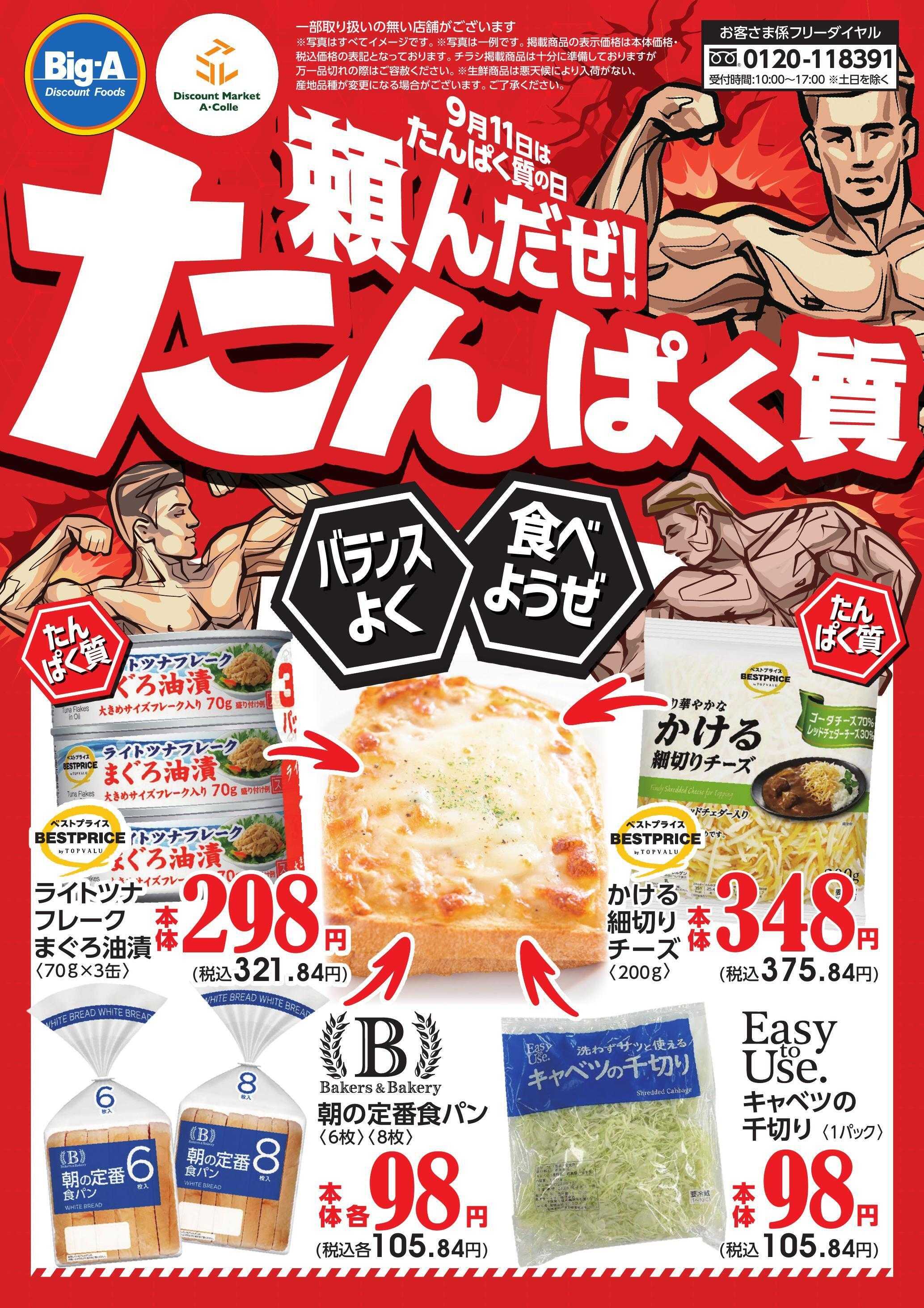 ビッグ・エー ９／１３号　９/１１はたんぱく質の日！