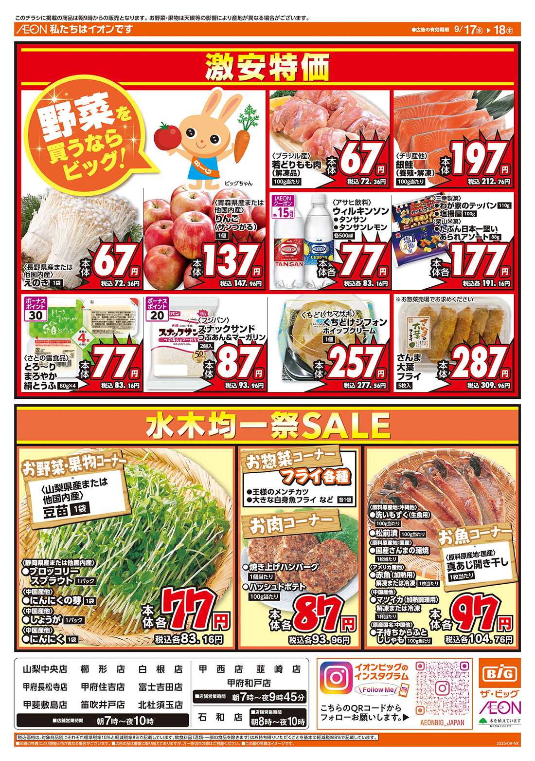 ザ・ビッグ 毎週水曜木曜はお買得均一祭！