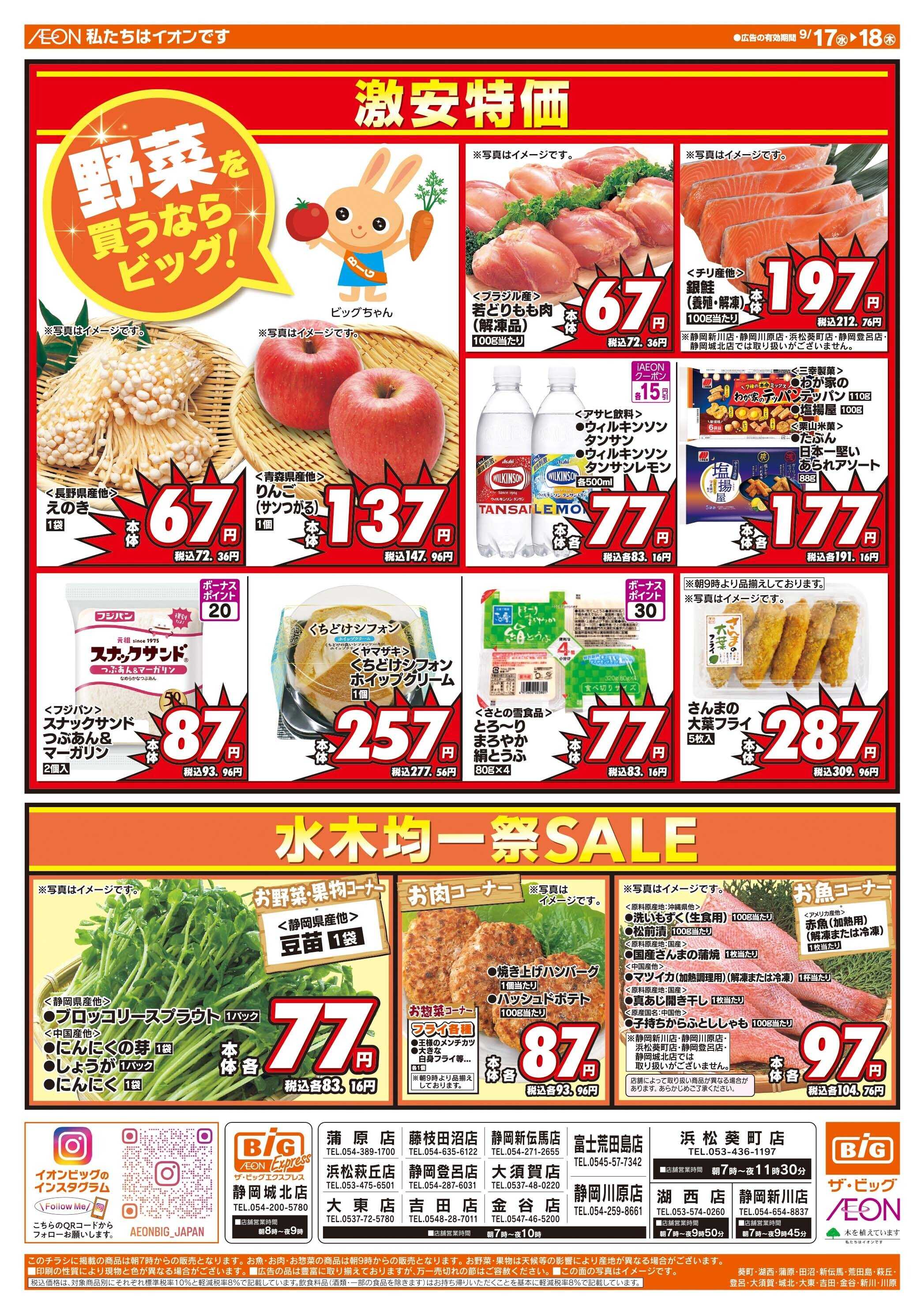 ザ・ビッグ 毎週水曜木曜はお買得均一祭！