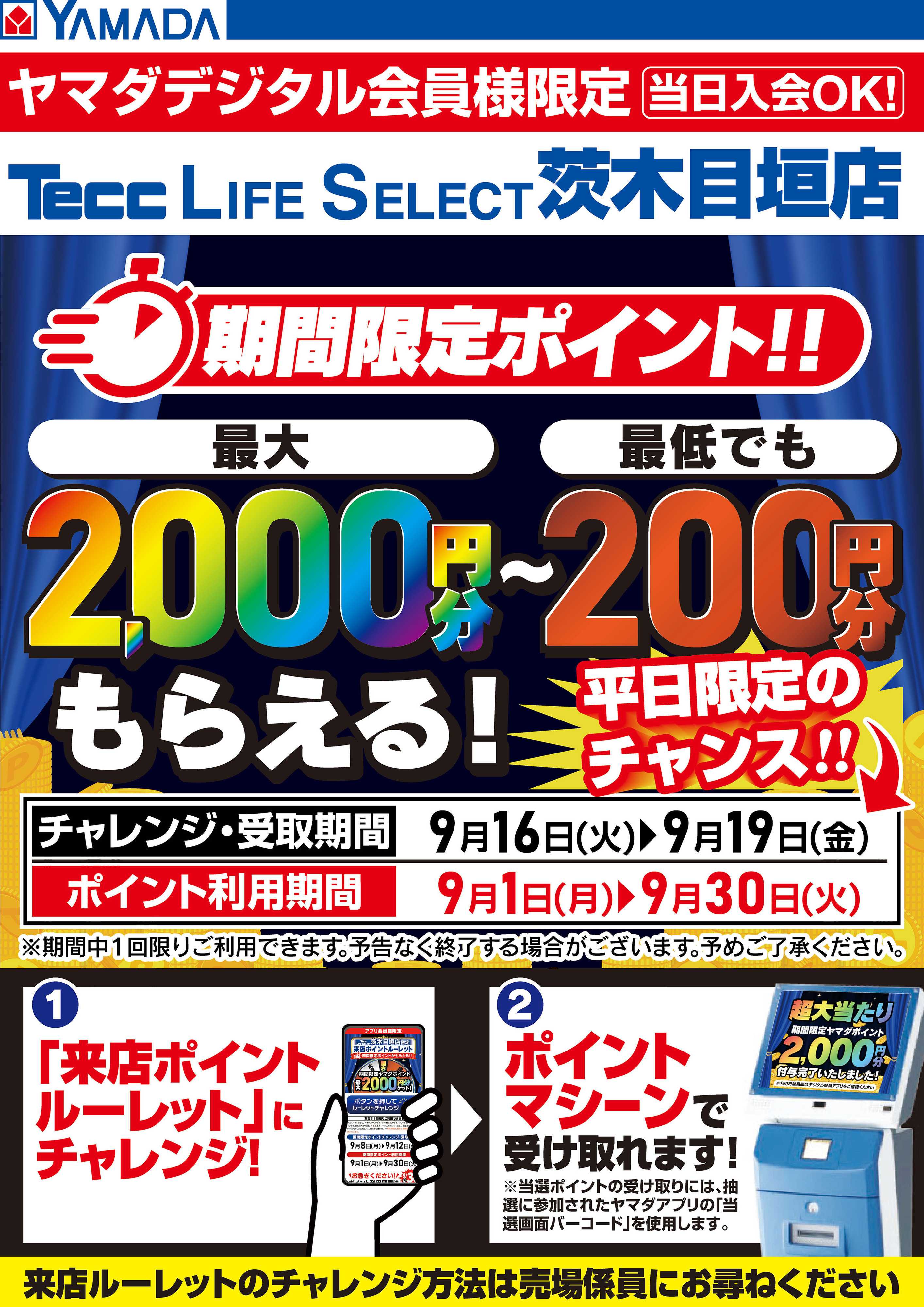 ヤマダデンキ 期間限定 来店ポイントルーレットにチャレンジ！