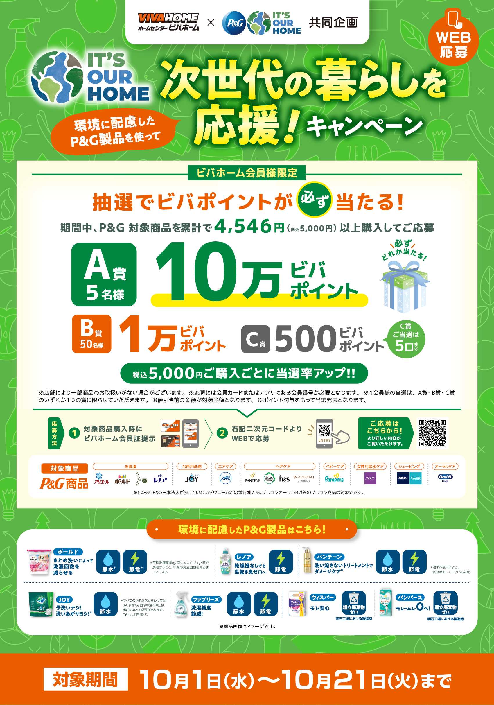 ビバホーム 【後付与】P&G 次世代の暮らしを応援！キャンペーン！