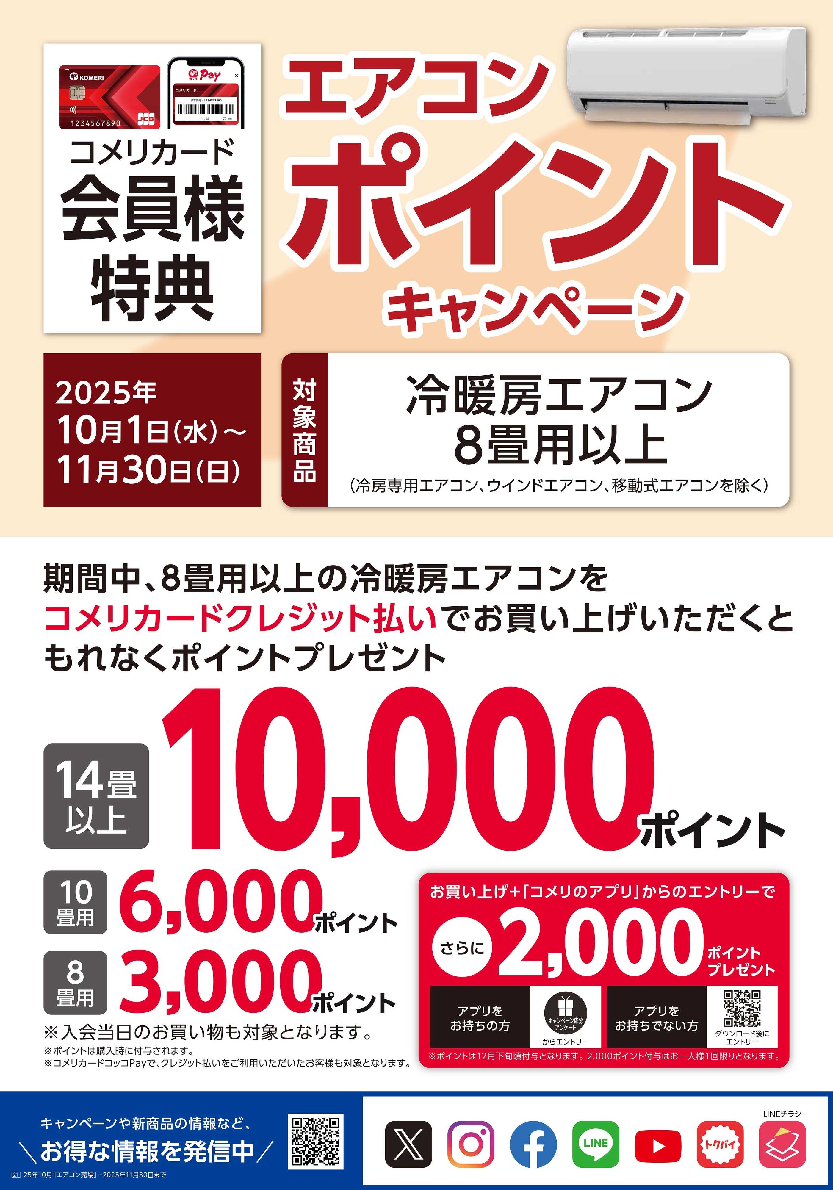 コメリハード＆グリーン エアコン ポイントキャンペーン