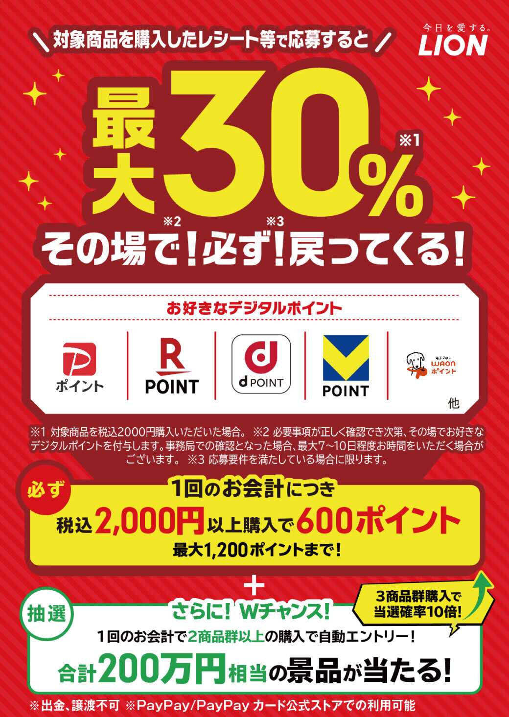 サンキュードラッグ LIONのお得なキャンペーン！（表）