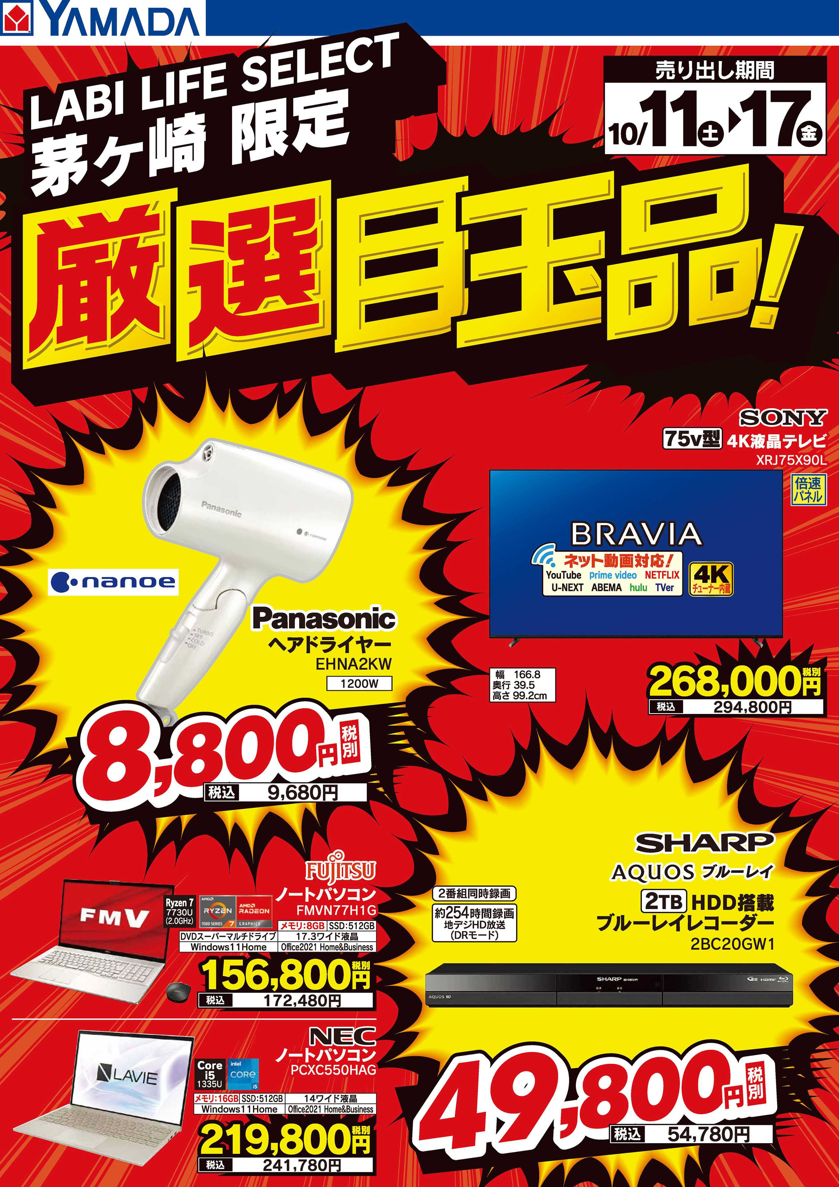 ヤマダデンキ 厳選目玉品！