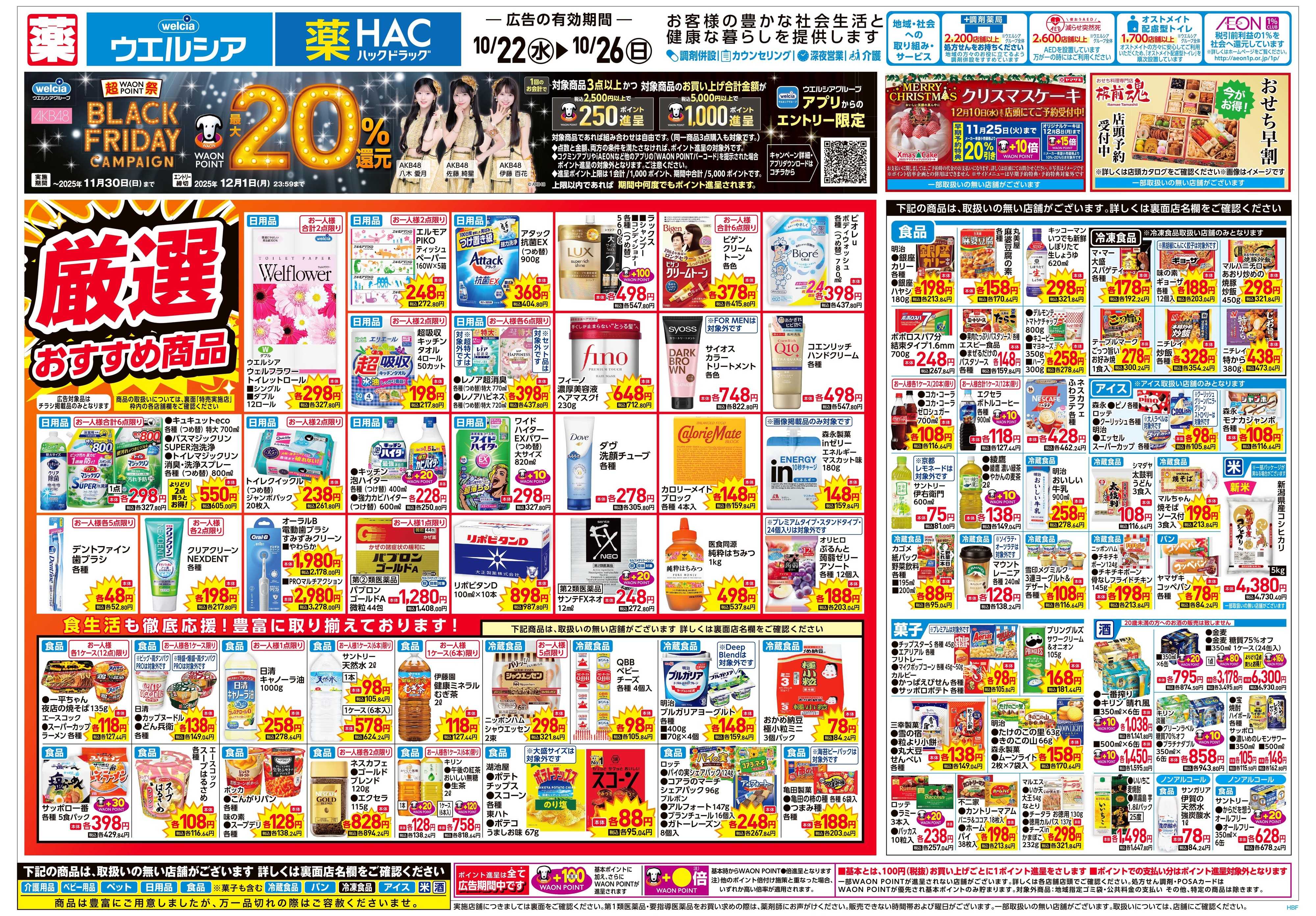 ハックドラッグ 10/22号チラシ実施中