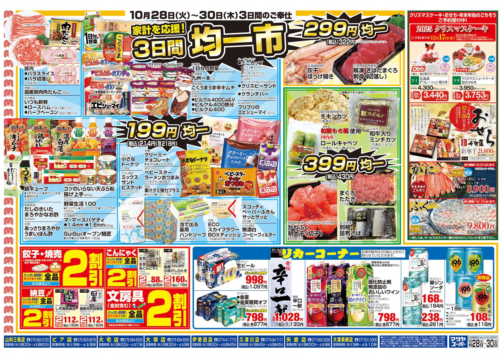 マツヤスーパー 10/28号　裏　均一市