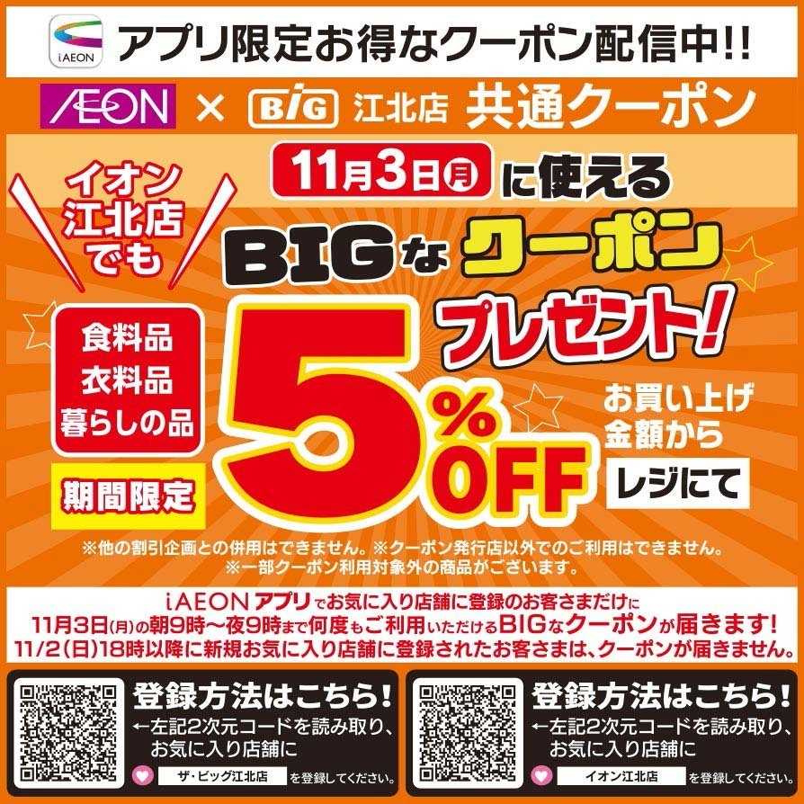 イオン BIGなクーポン配信中
