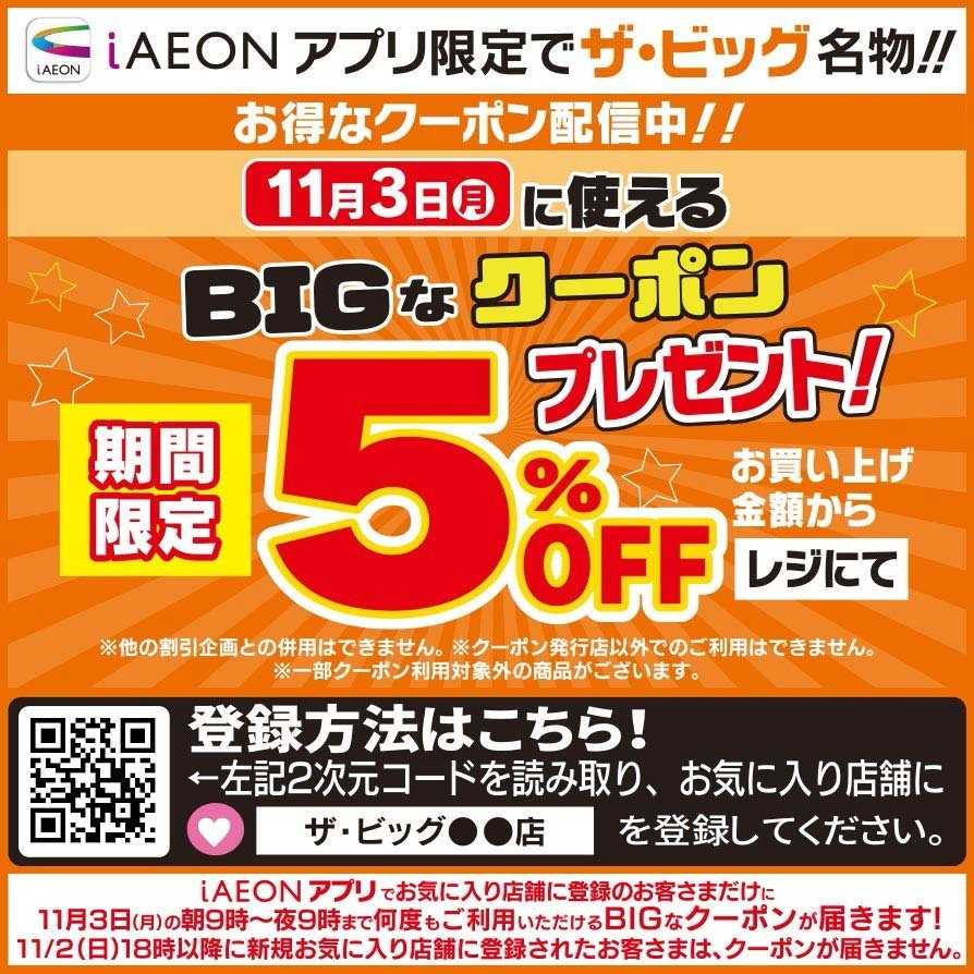 ザ・ビッグ BIGなクーポン配信中