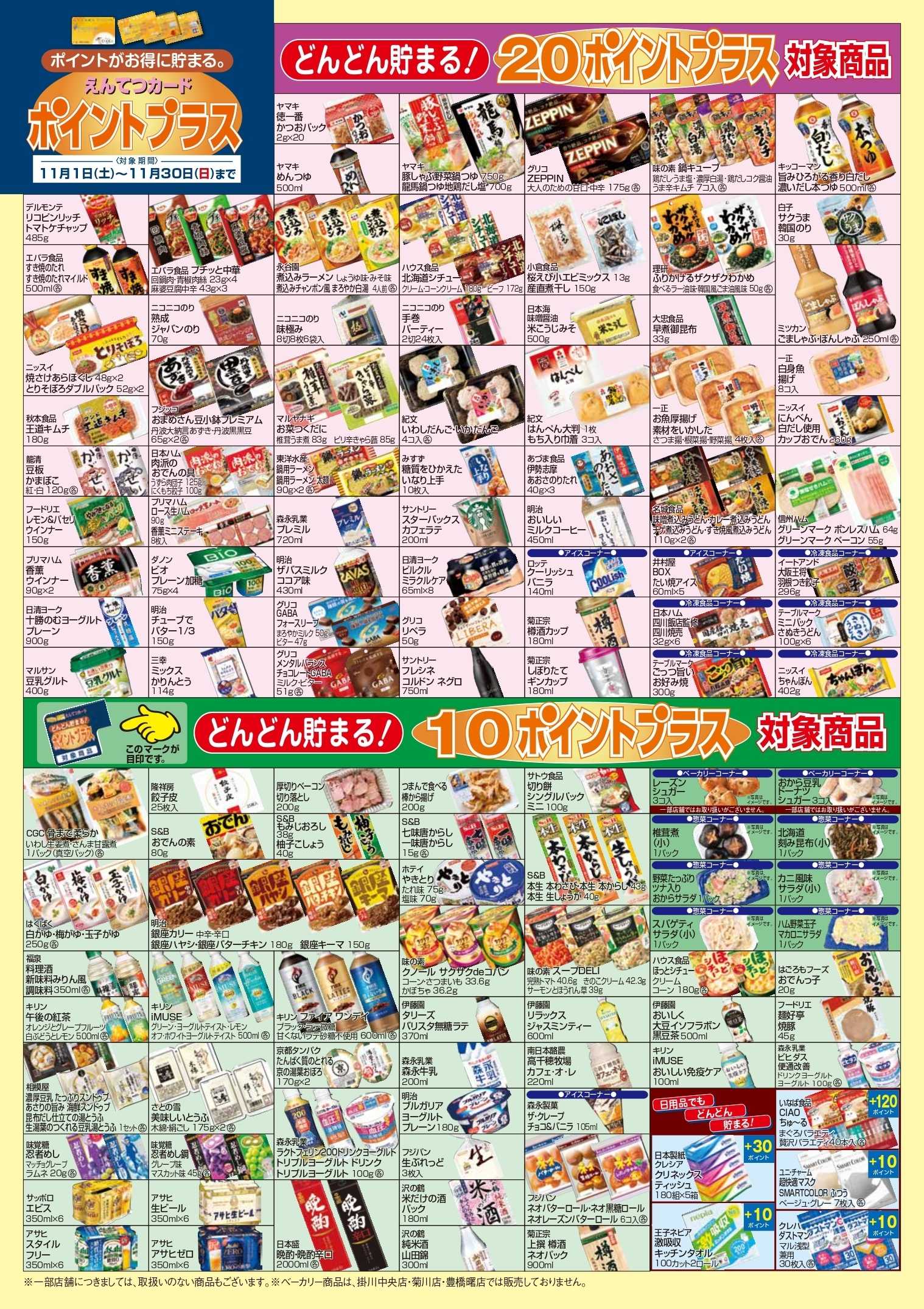 遠鉄ストア 11月　ポイントプラス