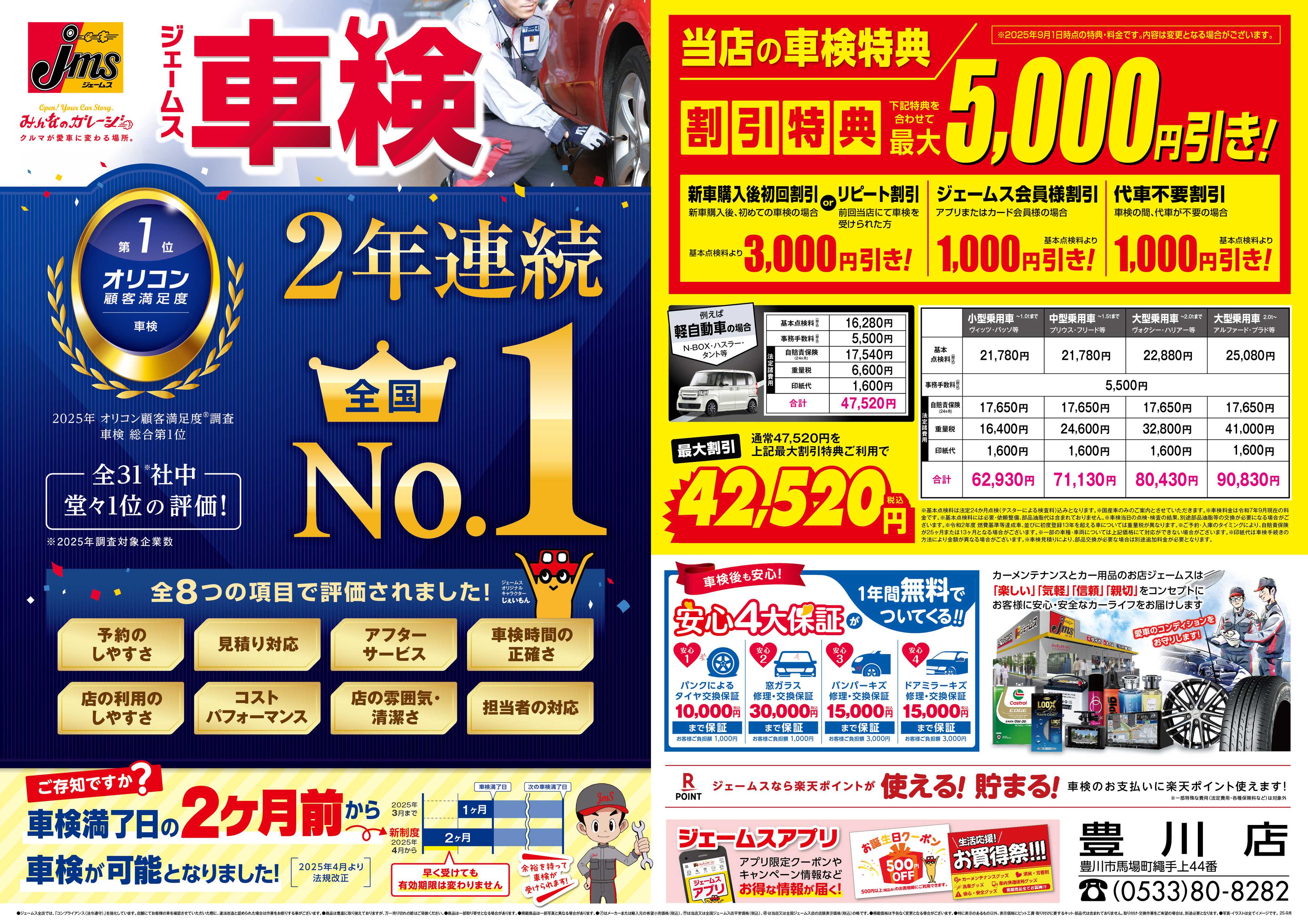 ジェームス ジェームス車検2年連続オリコンNO.1！