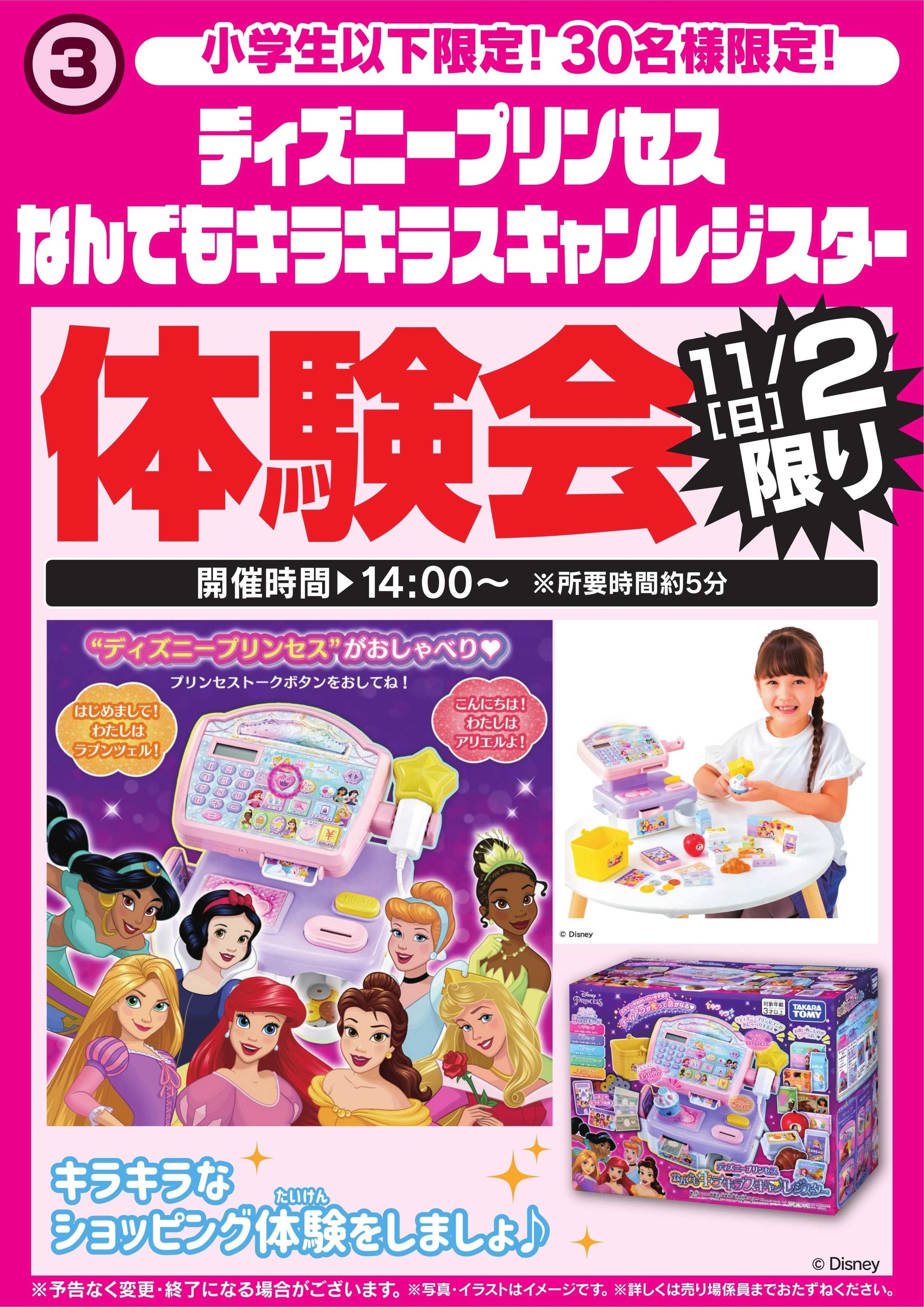 ヤマダデンキ ディズニープリンセス なんでもキラキラスキャンレジスター体験会　11/2限り