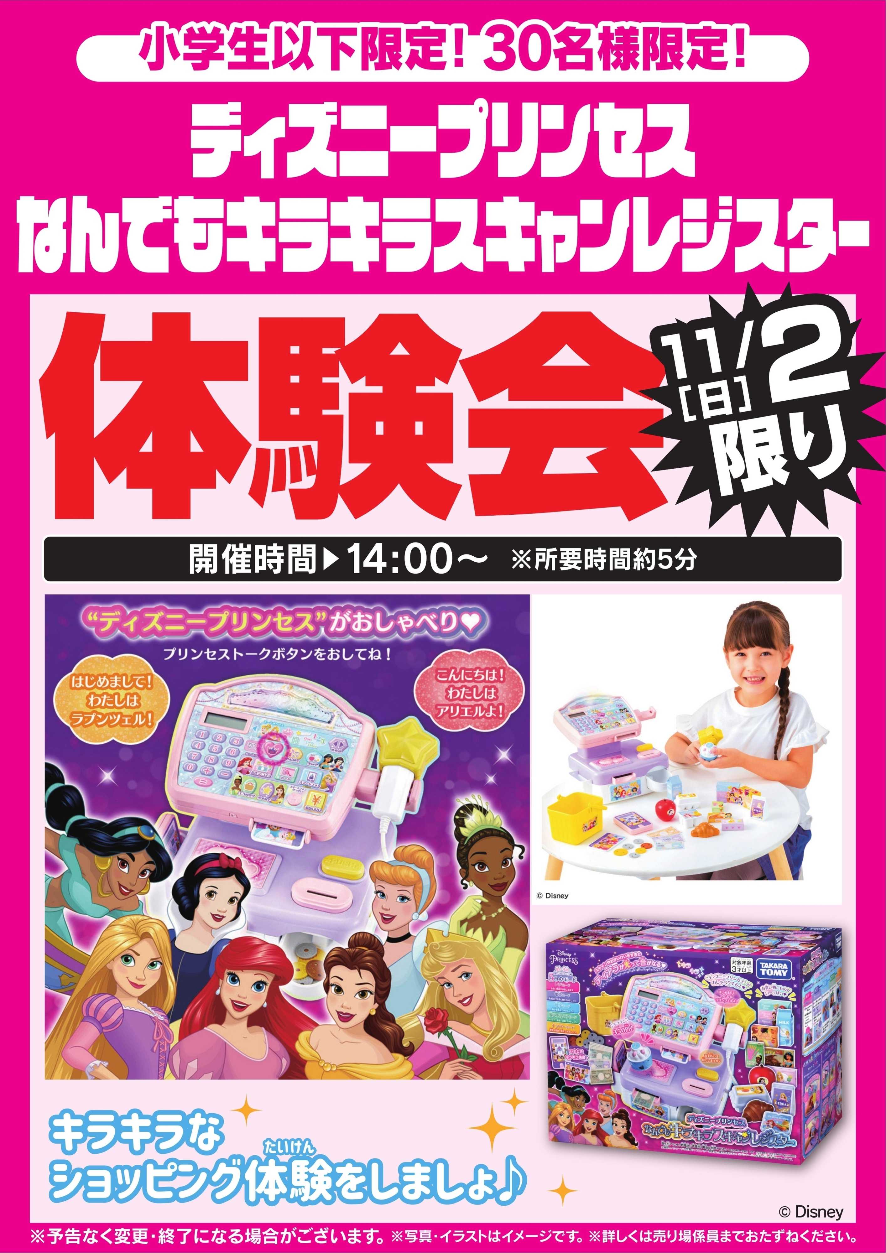 ヤマダデンキ ディズニープリンセス なんでもキラキラスキャンレジスター体験会　11/2限り