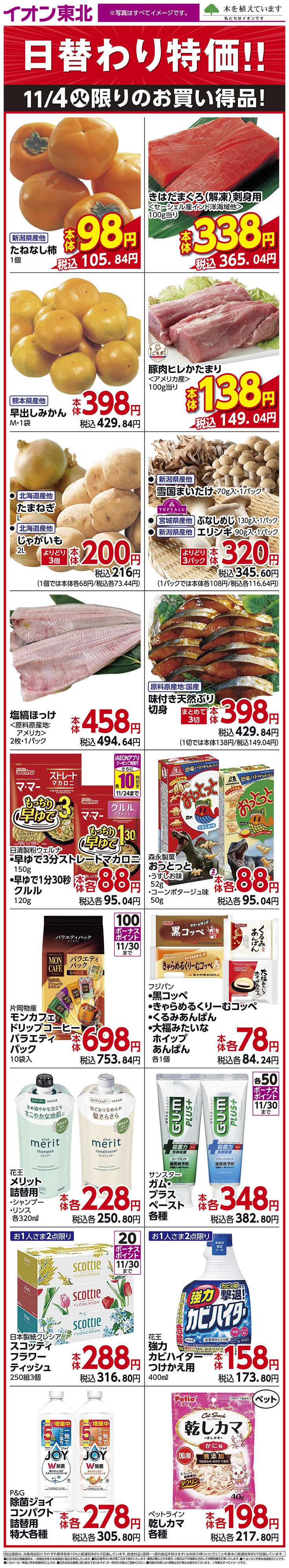 イオン 11月4日日替わり