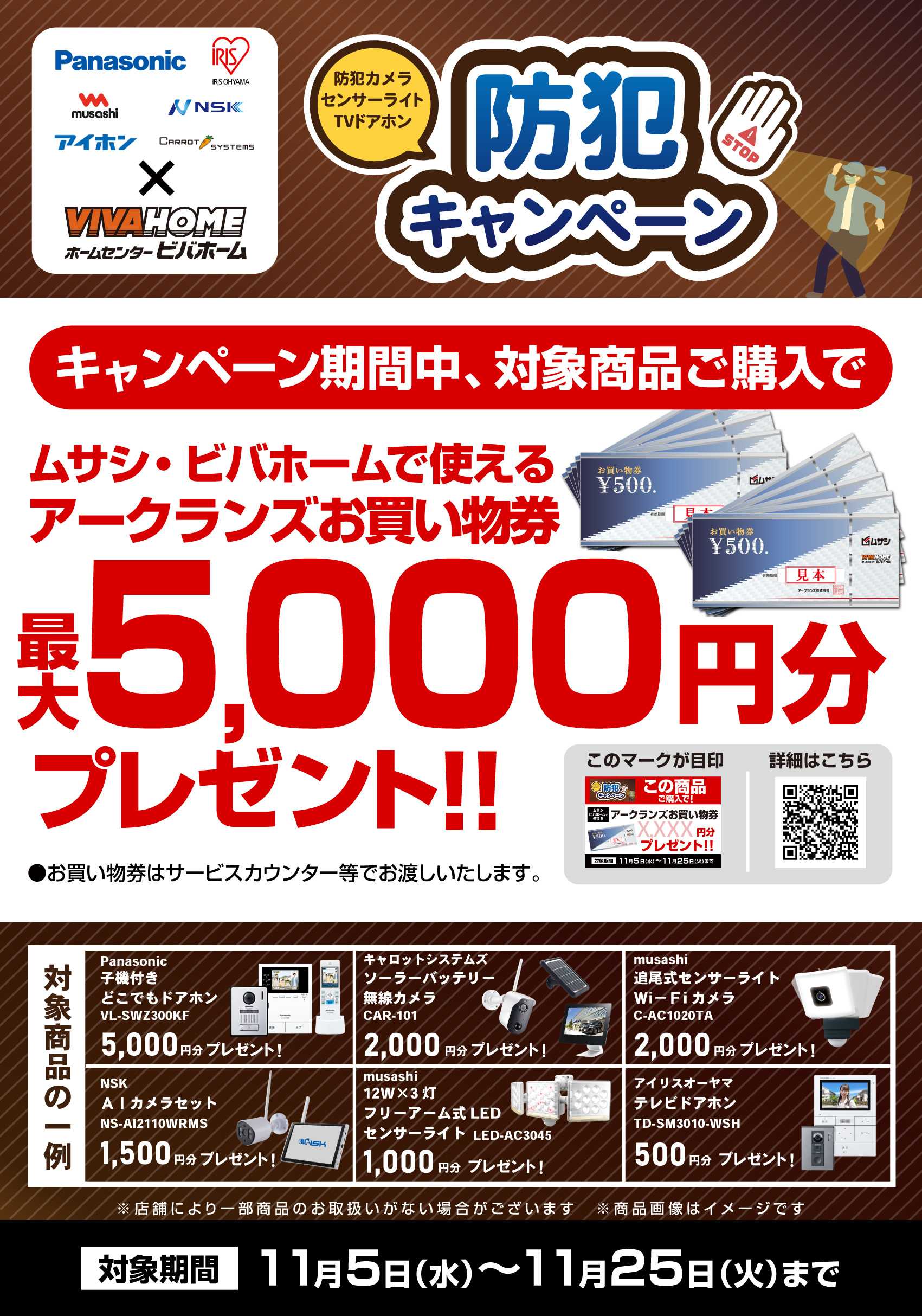 ビバホーム 【お買い物券】防犯キャンペーン！