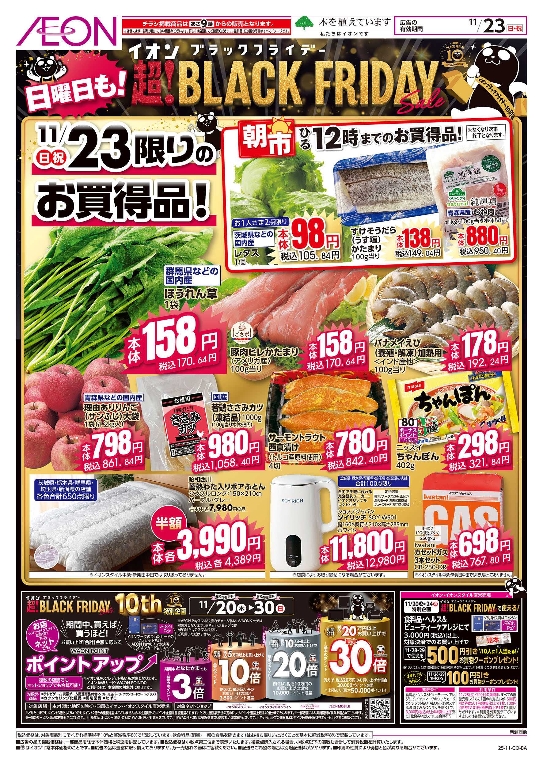 イオン 11/23号　日曜日も！ブラックフライデー：表面