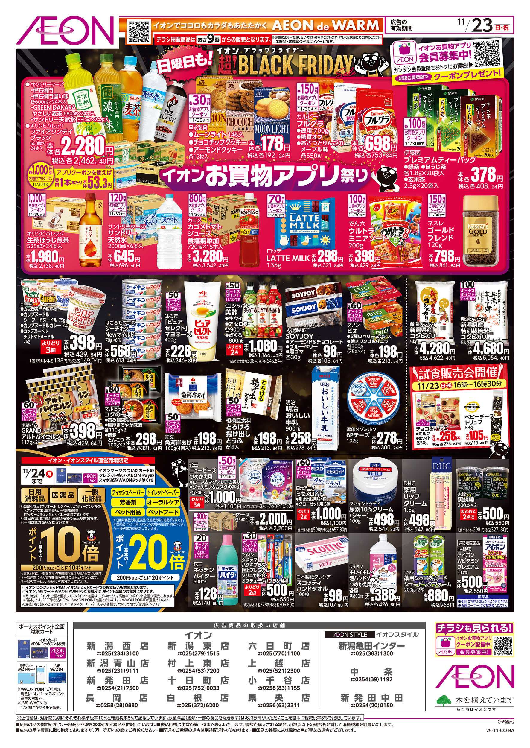 イオン 11/23号　日曜日も！ブラックフライデー：裏面
