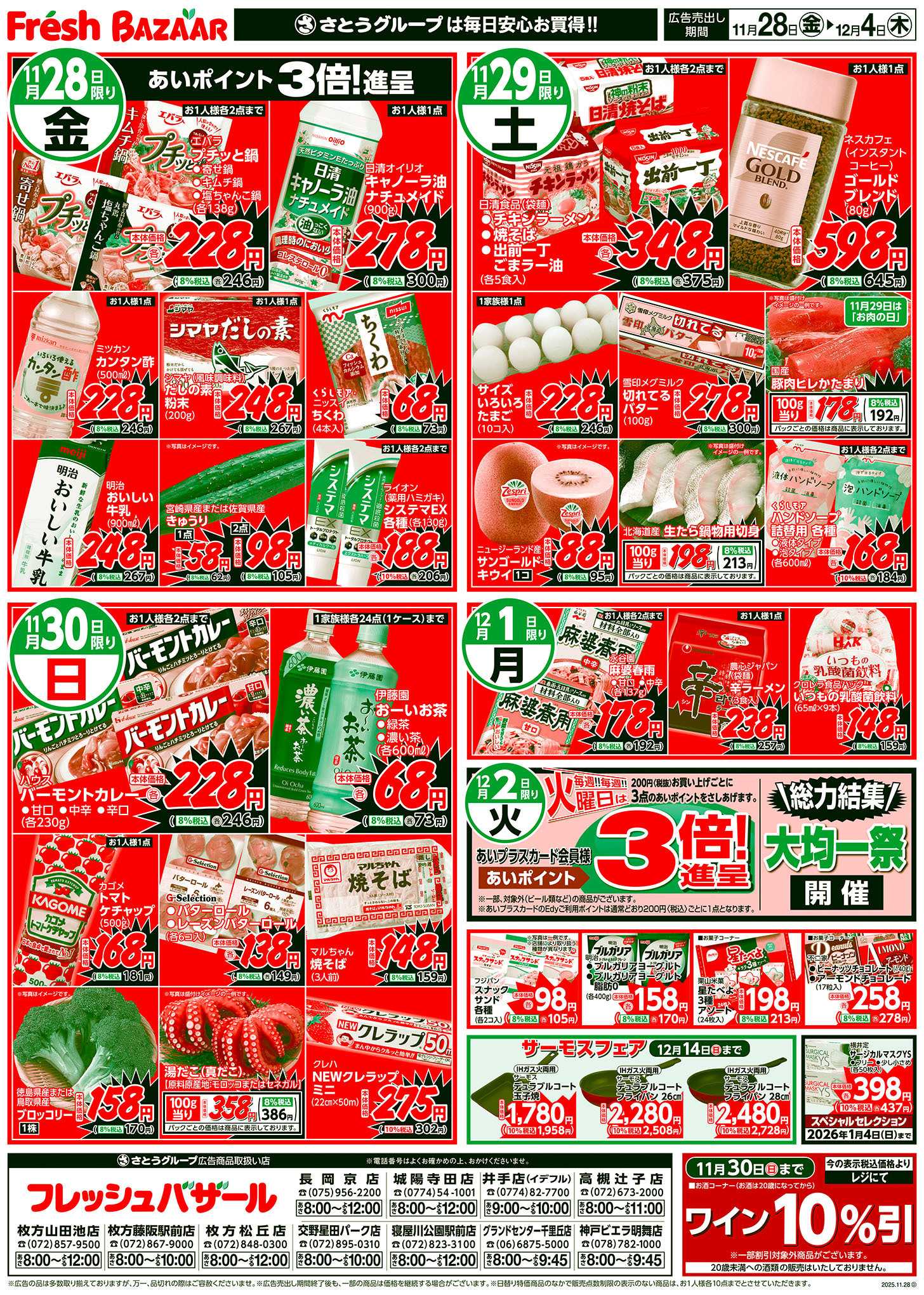 フレッシュバザール 日替り特価