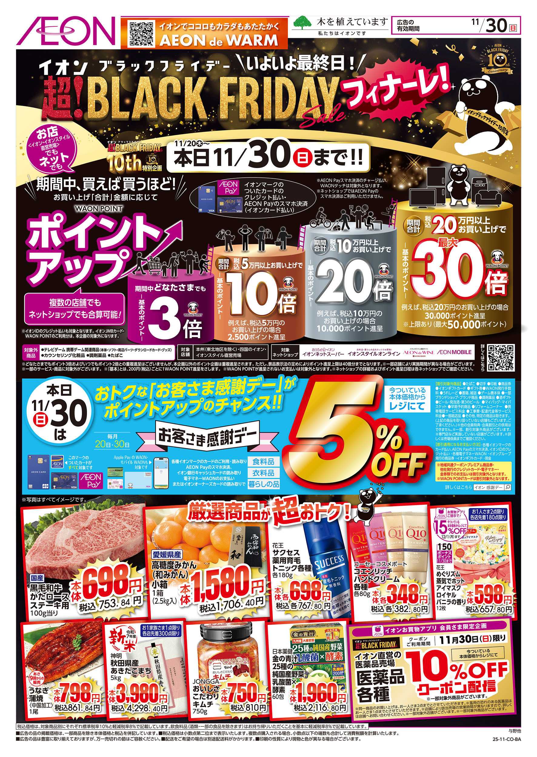 イオンスタイル 11/30号　最終日！ブラックフライデーフィナーレ：表面