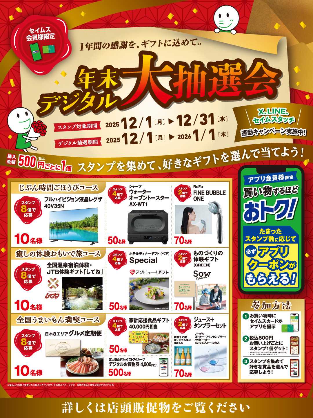 ドラッグストアエース 年末デジタル大抽選会