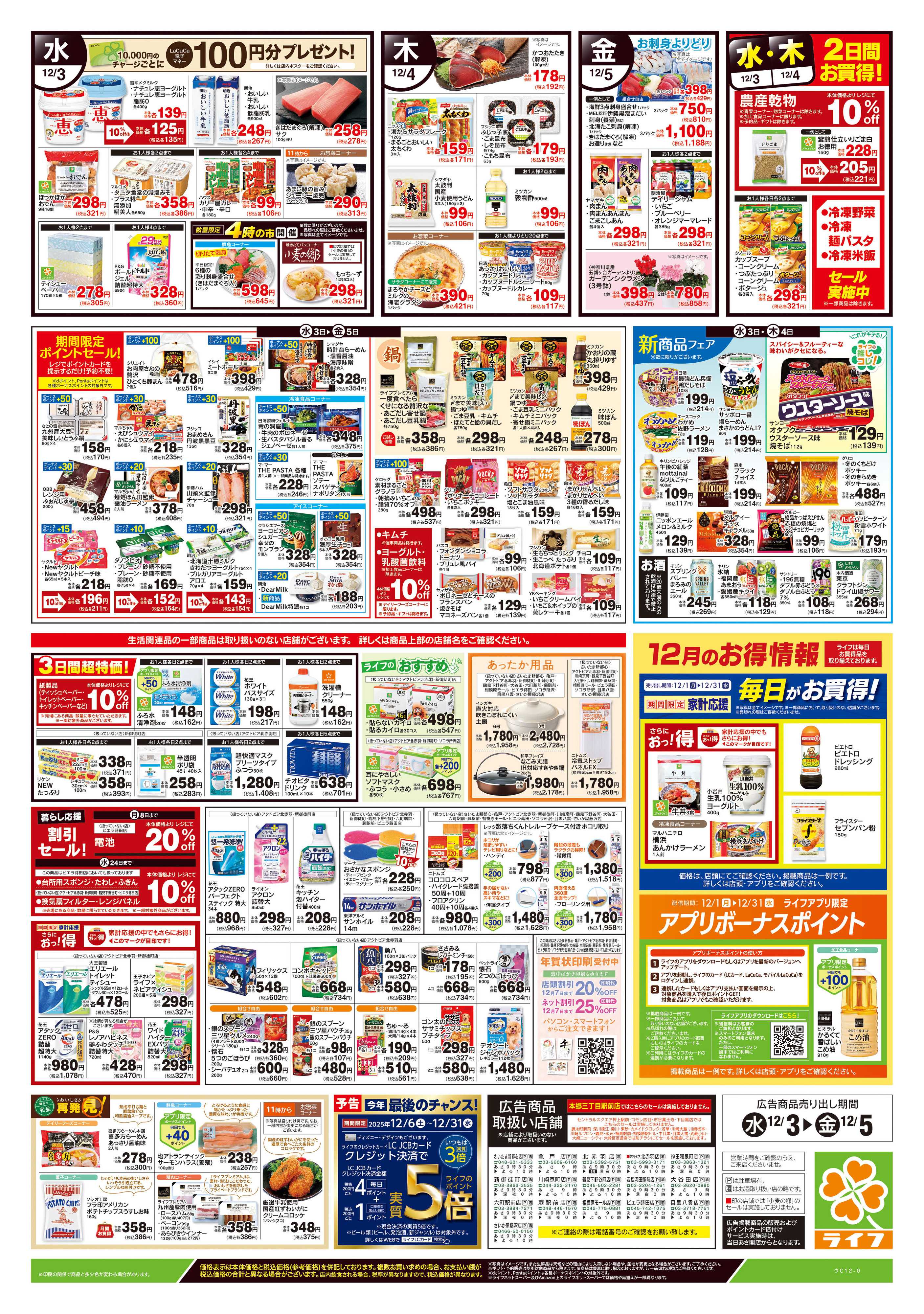 ライフ 12/3号　野菜果物・お肉大放出
