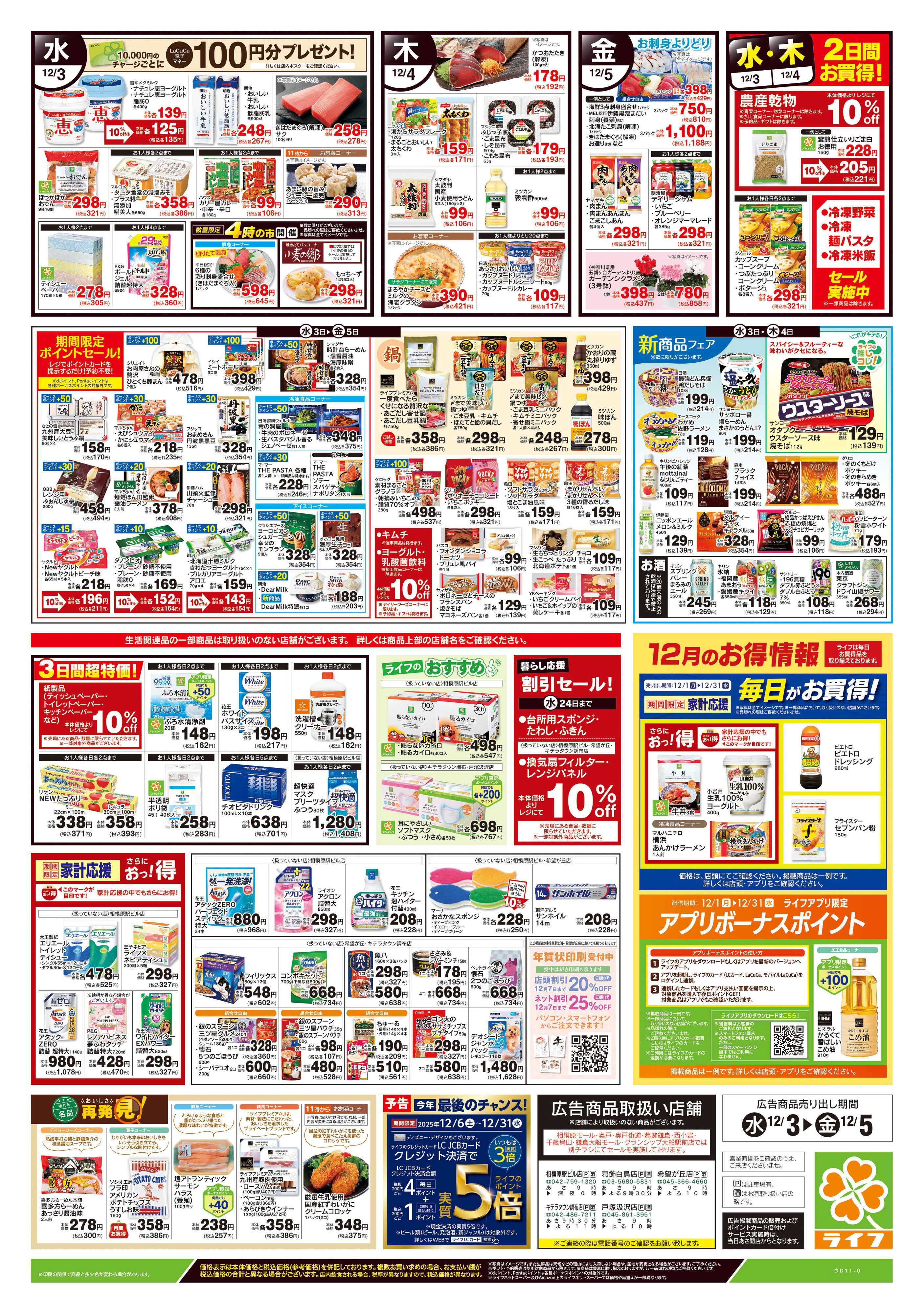 ライフ 12/3号　野菜果物・お肉大放出