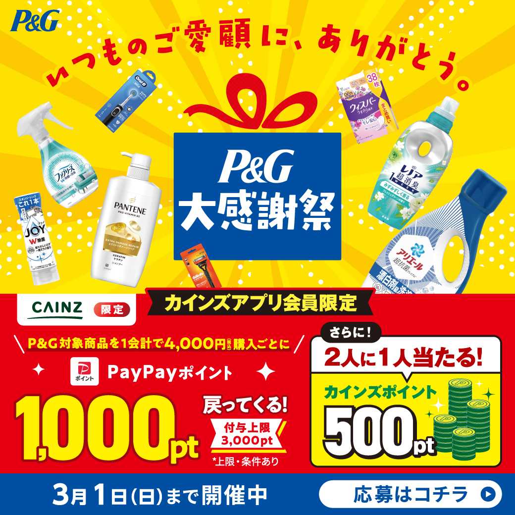 カインズ P&G大感謝祭 12/18号