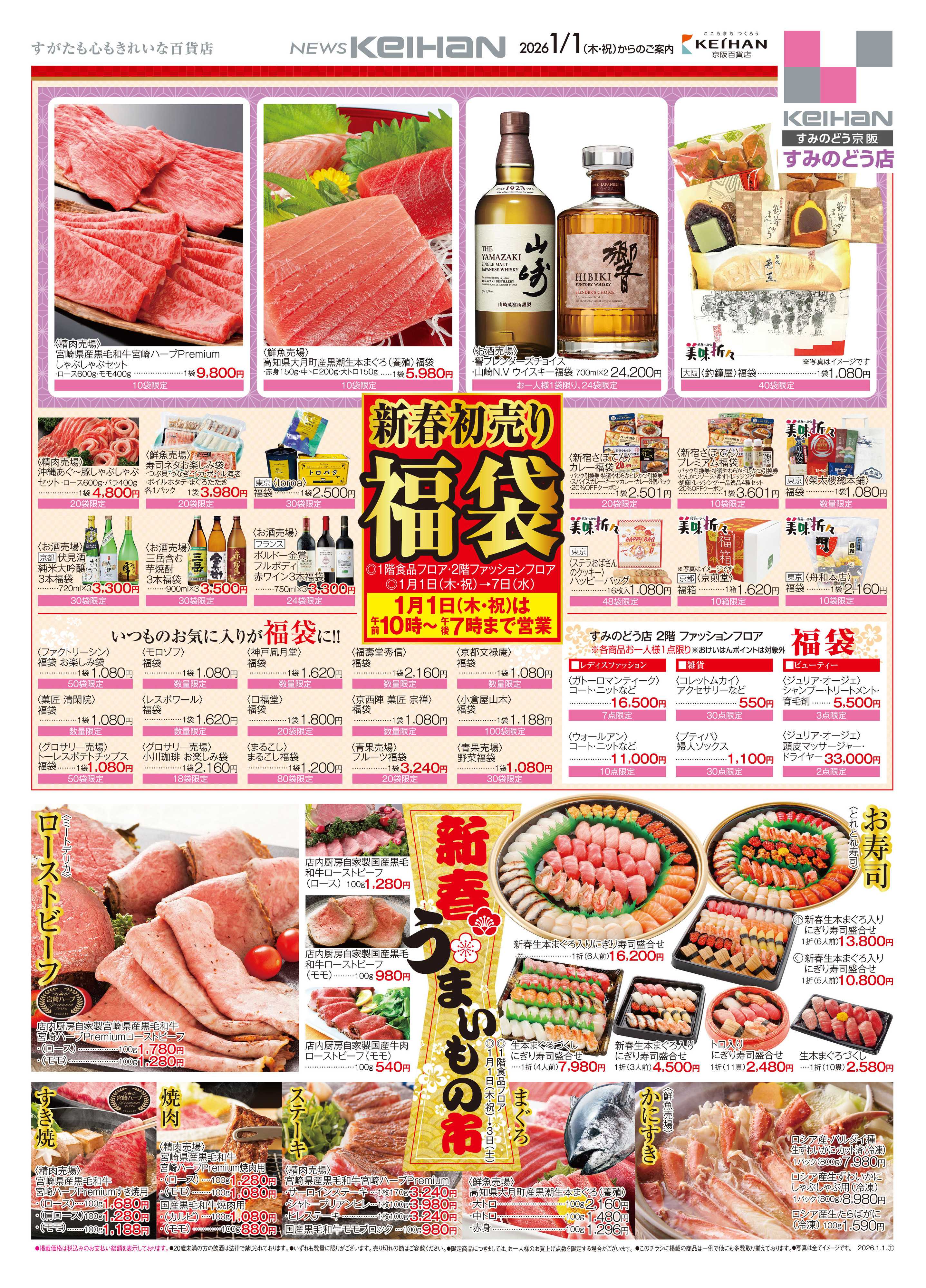 京阪百貨店 京阪百貨店すみのどう店1月1日号