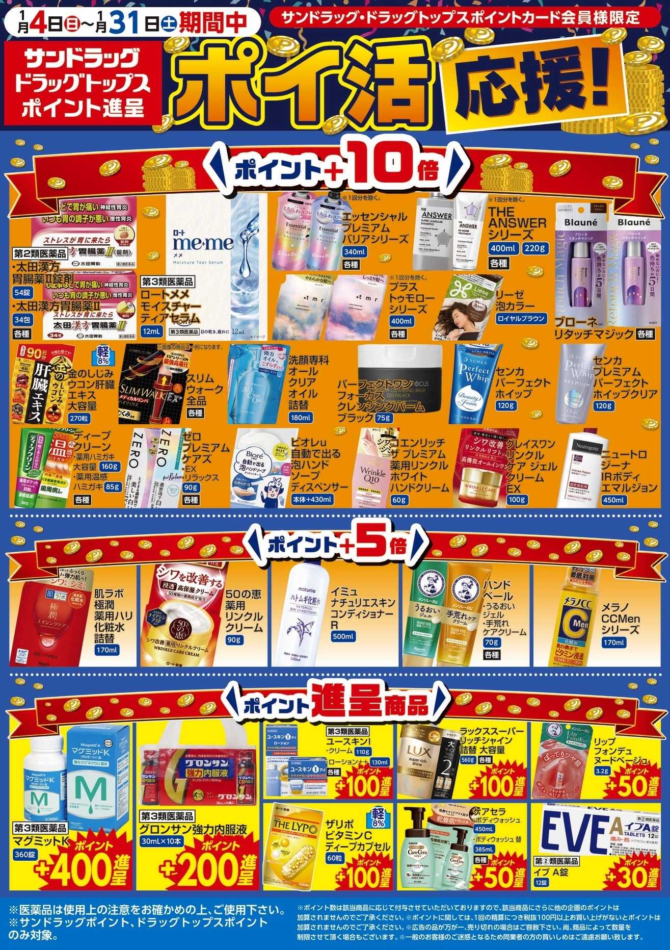 サンドラッグ 1月WEBポイントチラシ