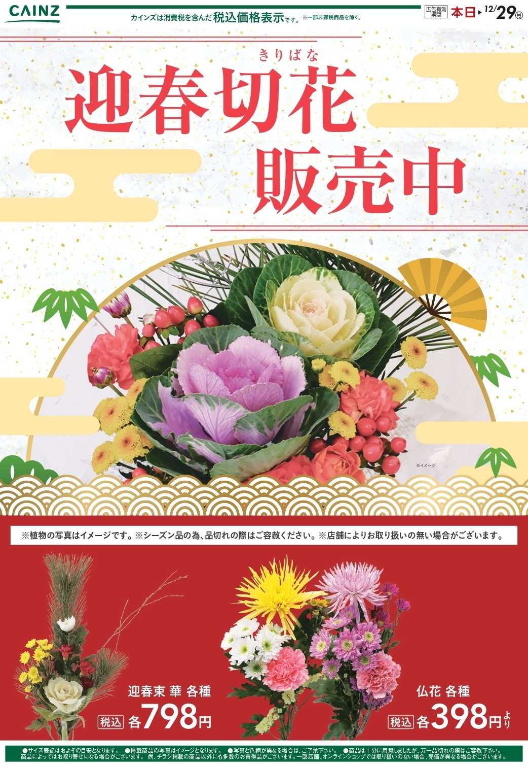 カインズ 迎春切花 12/27号