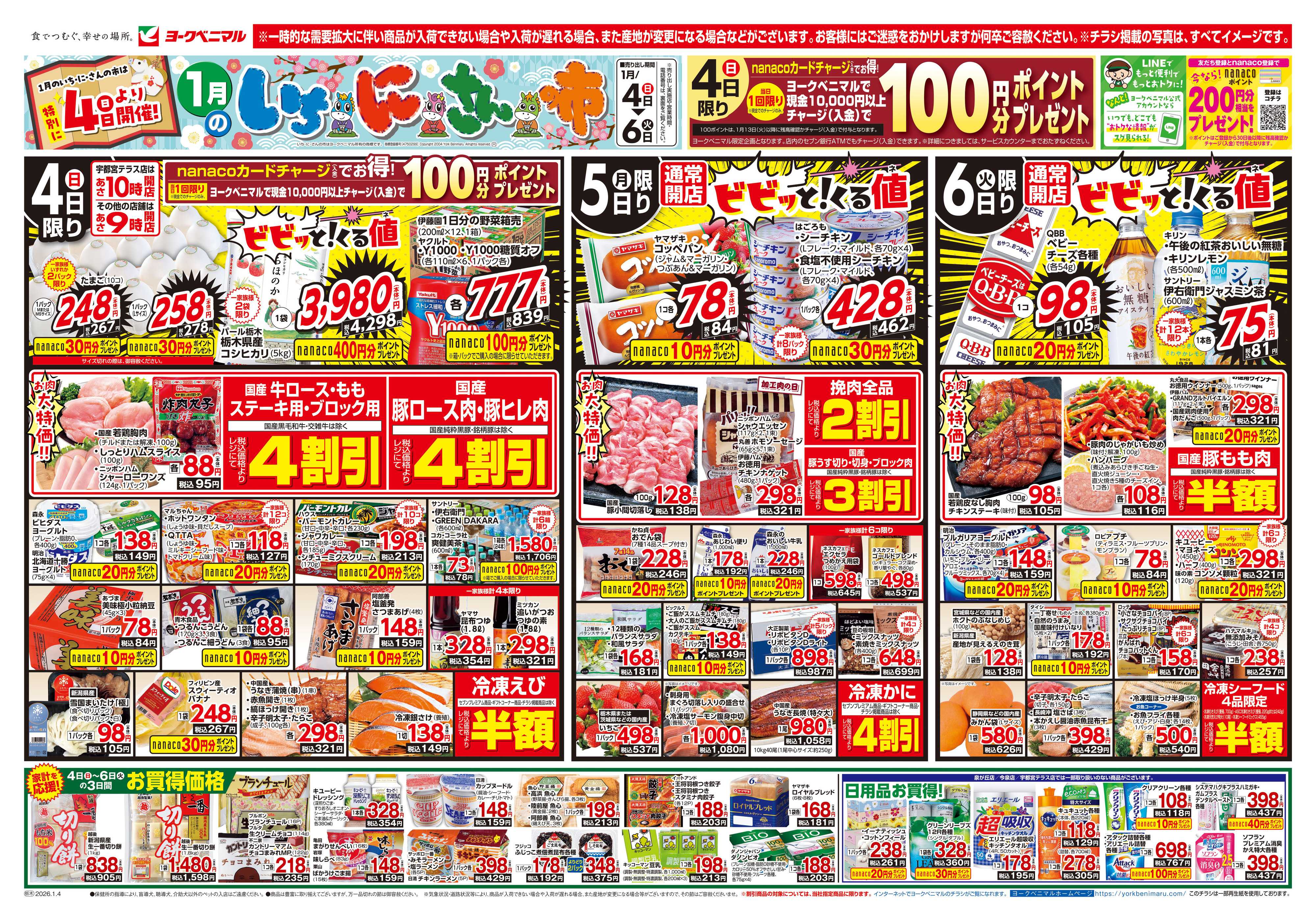 ヨークベニマル 1月いちにさんの市