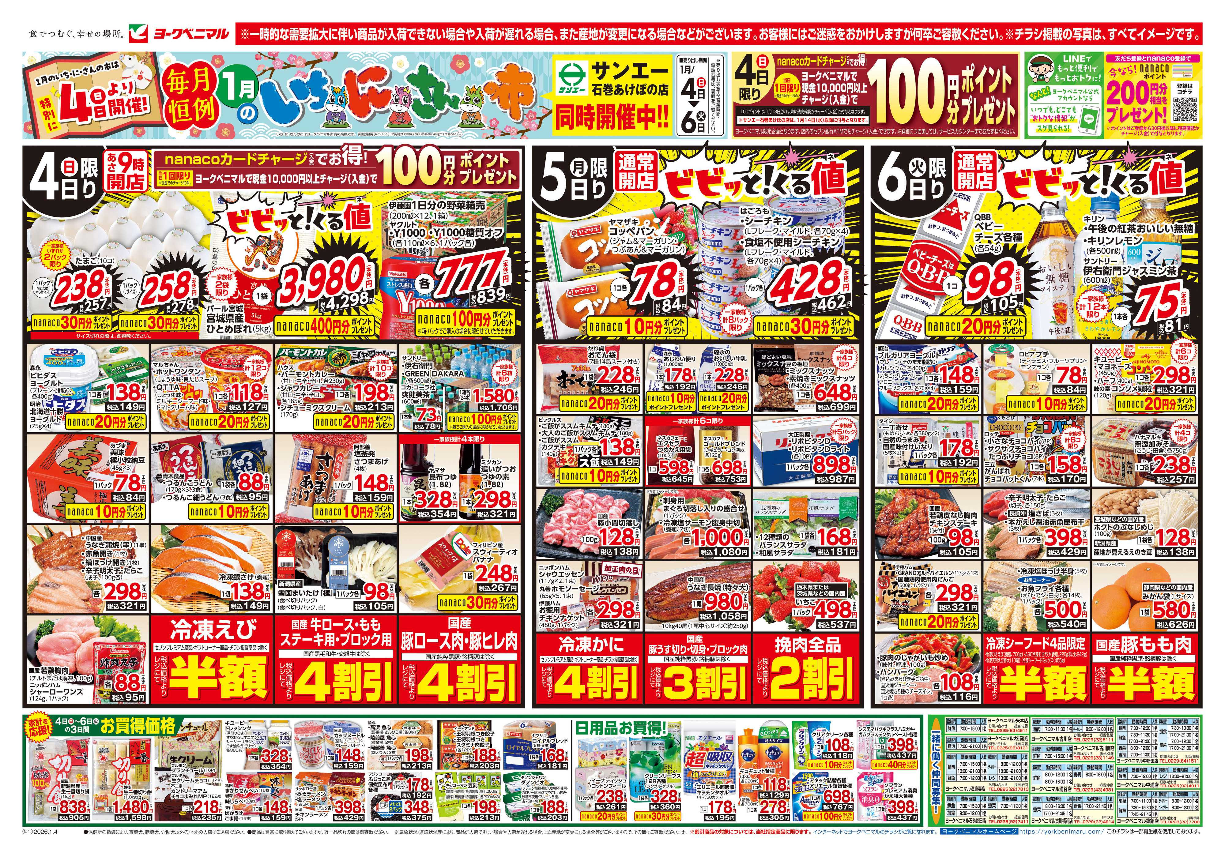 ヨークベニマル 1月いちにさんの市