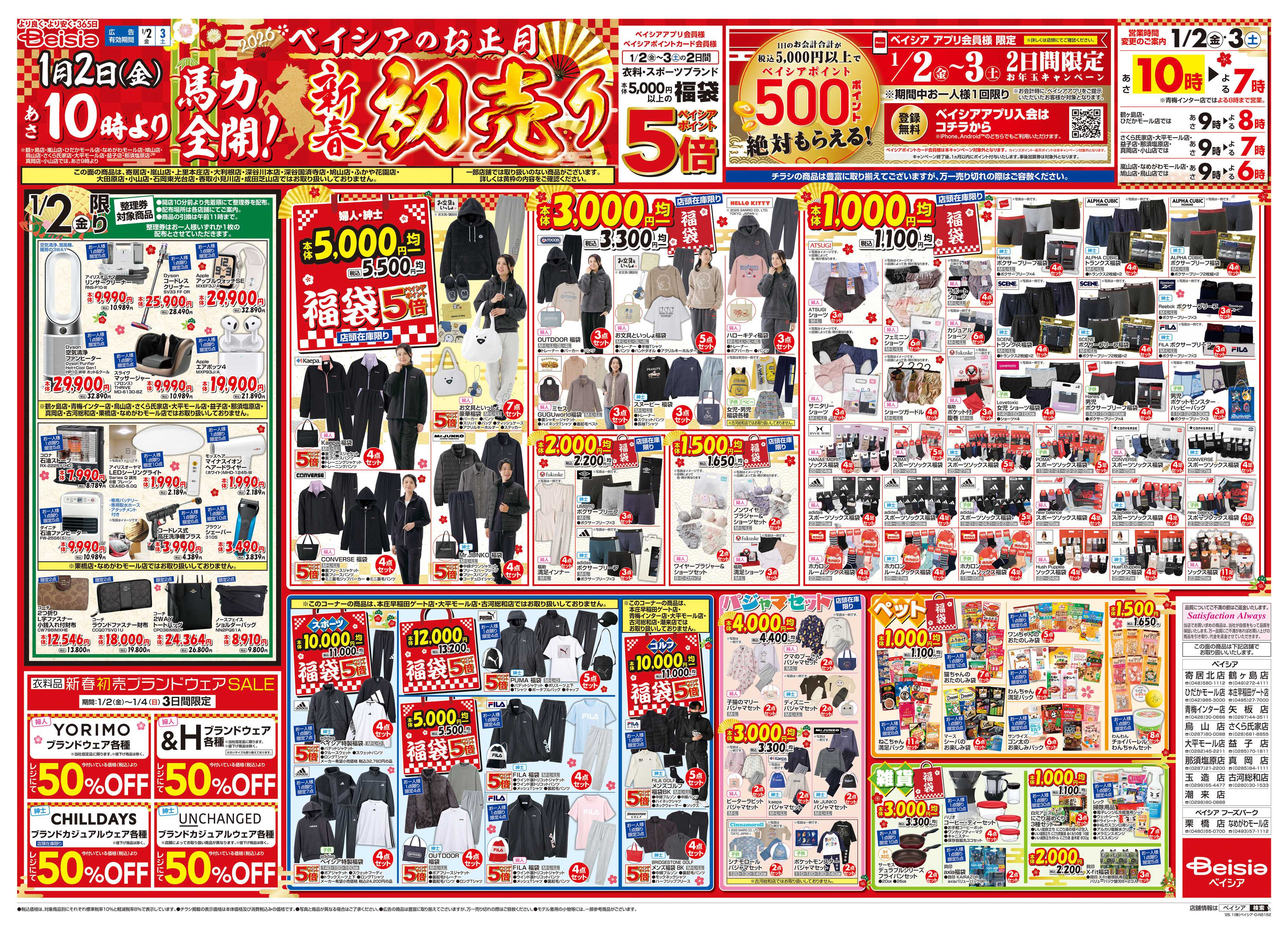 ベイシア 1/1折込 初売り