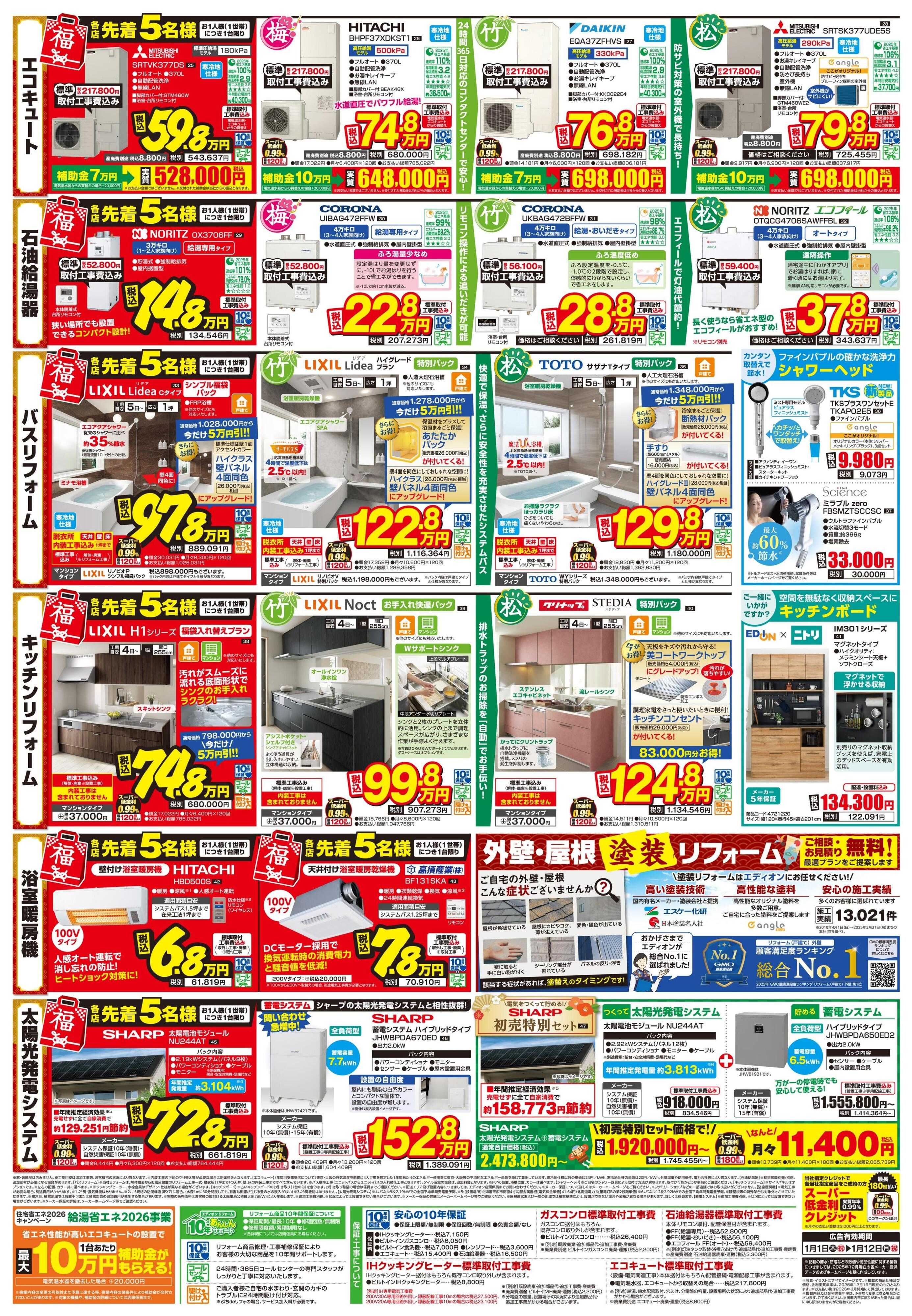 EDION 初売り　リフォーム福袋