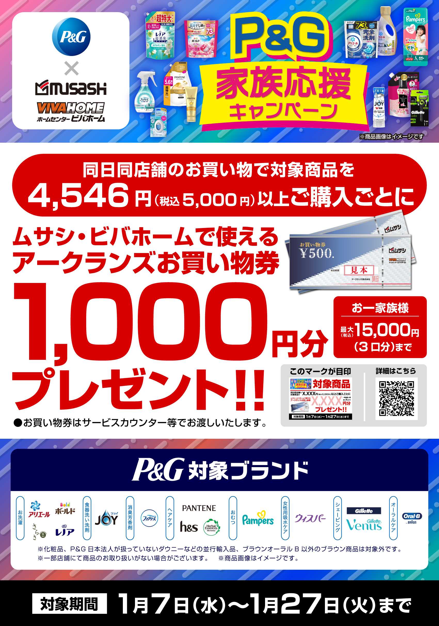 スーパービバホーム 【お買い物券】P&G 家族応援キャンペーン！