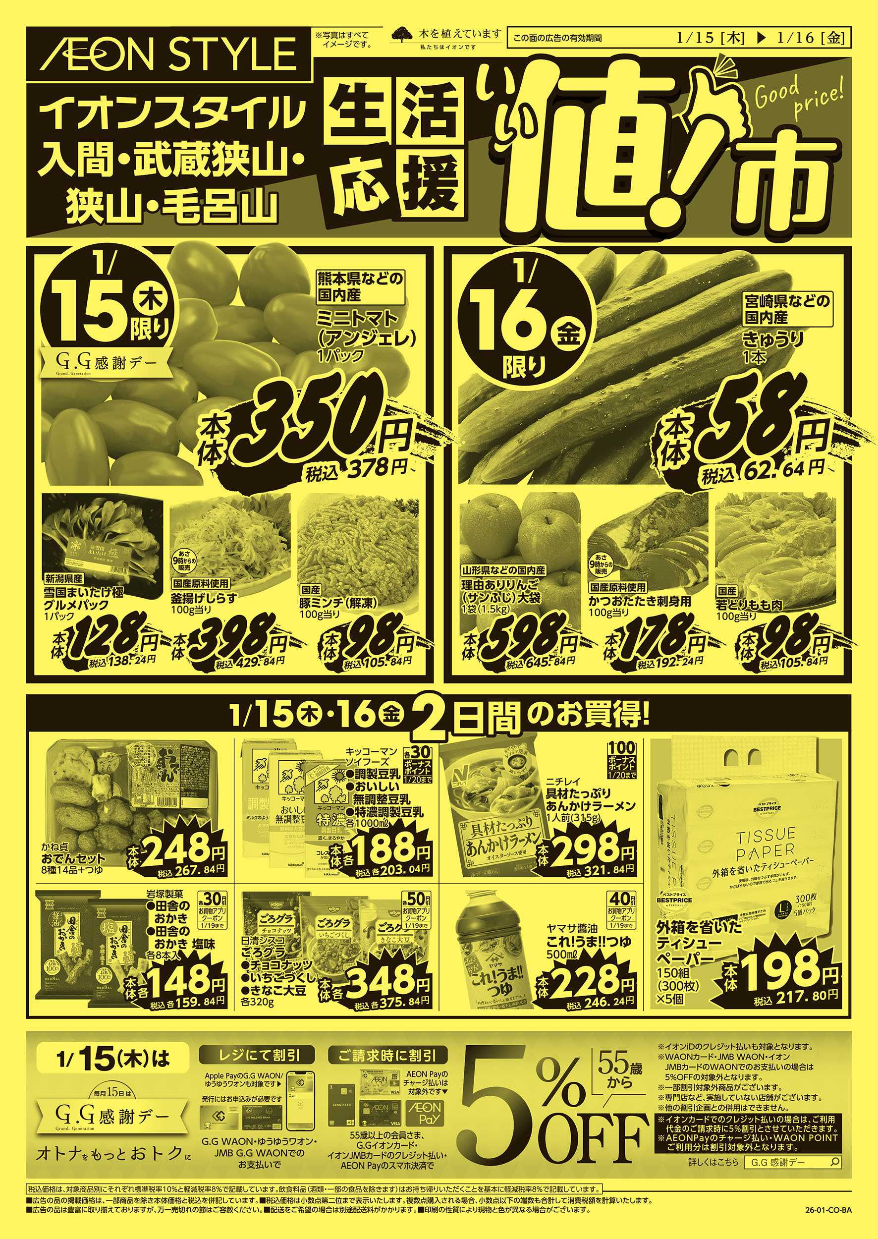 イオンスタイル 1/15号　生活応援 いい値市：表面