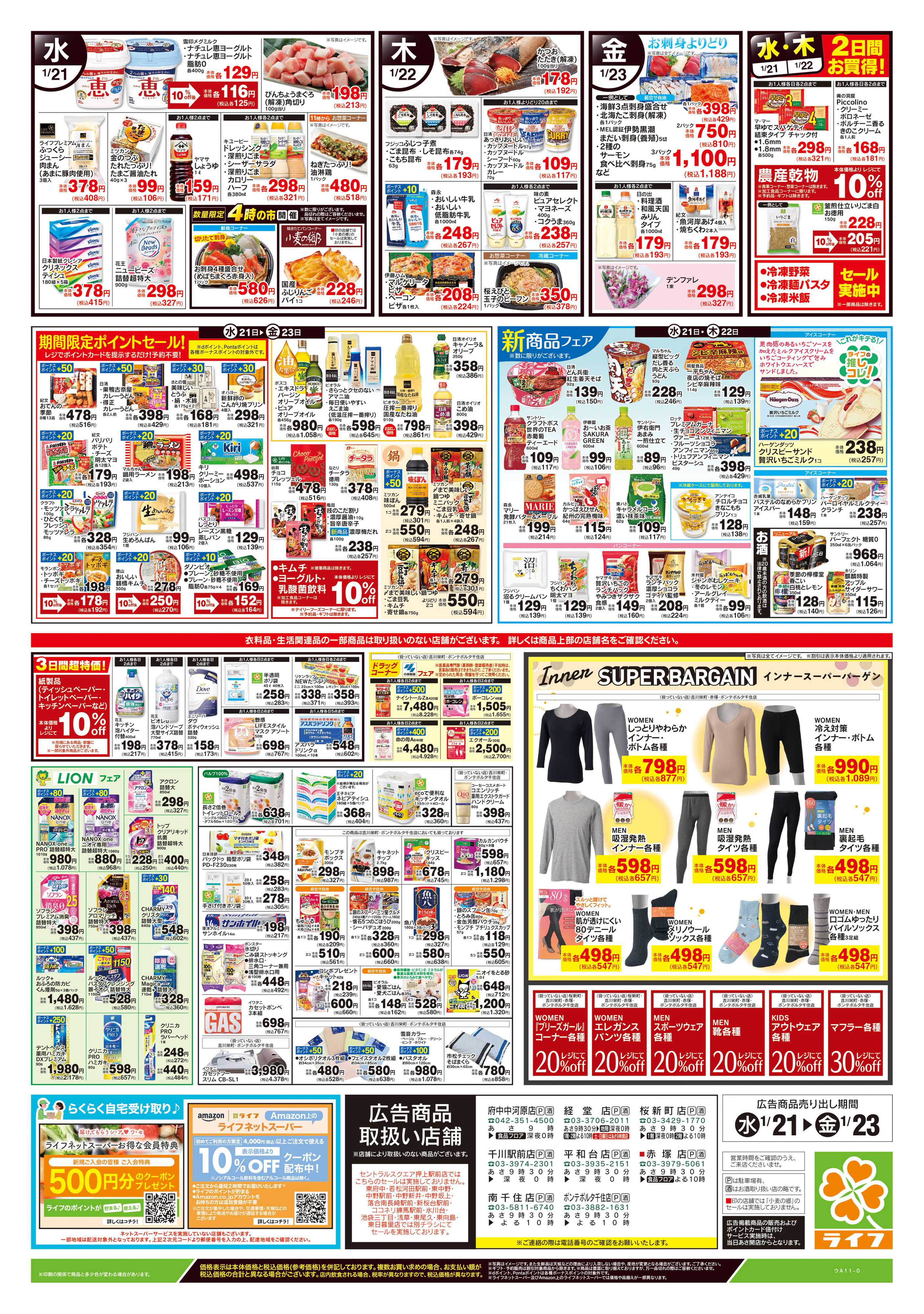 ライフ 1/21号　野菜果物・お肉大放出
