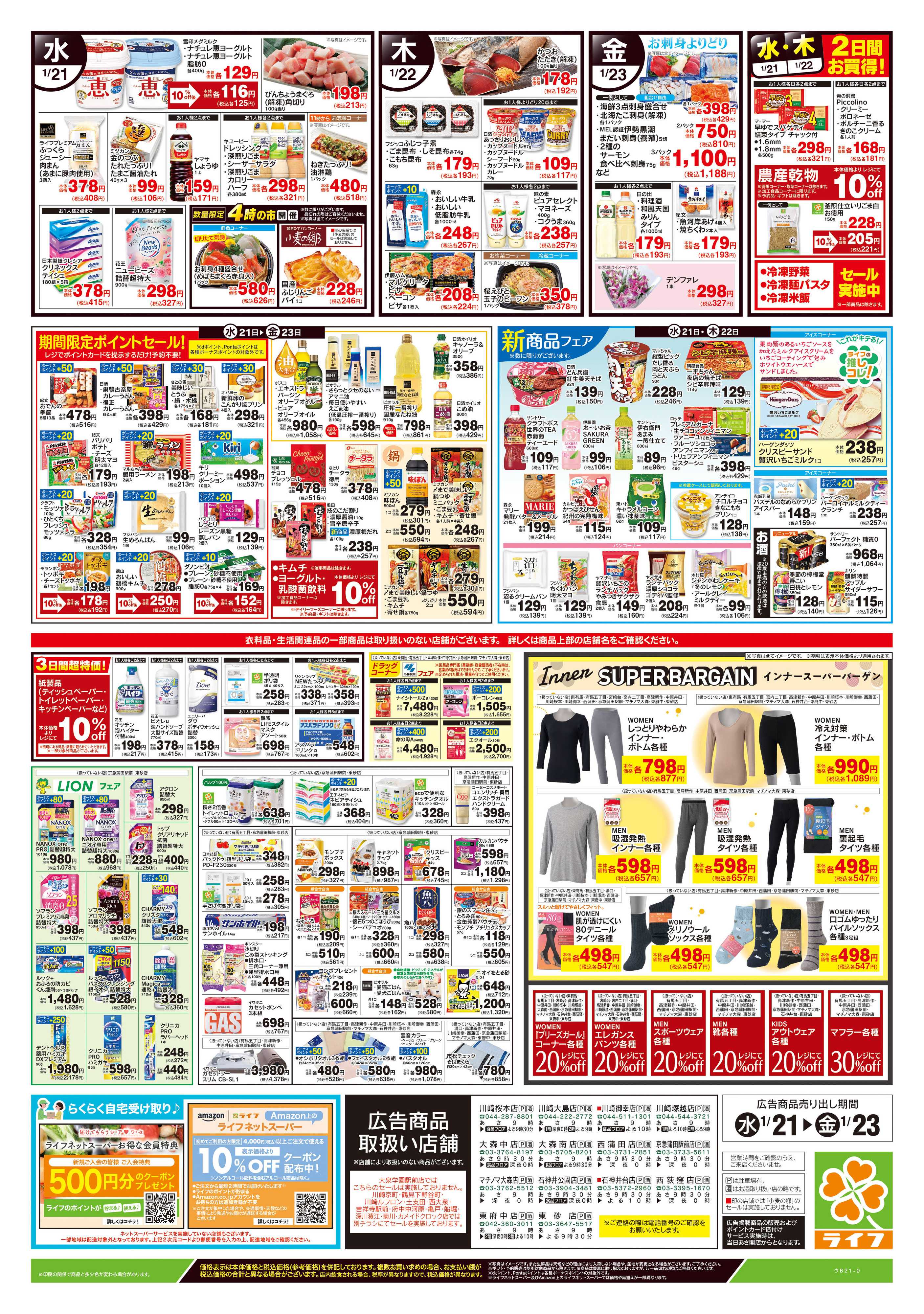 ライフ 1/21号　野菜果物・お肉大放出