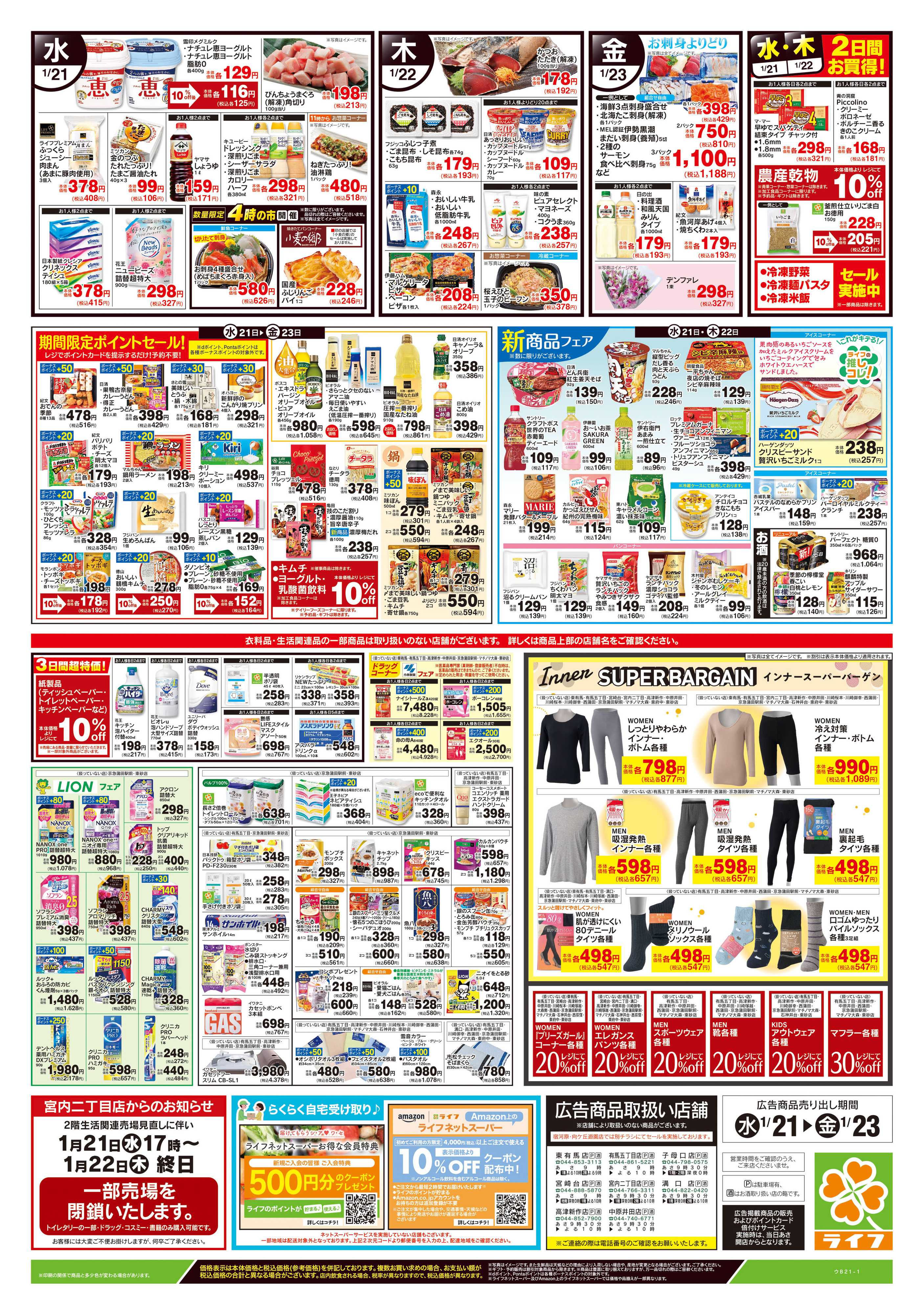 ライフ 1/21号　野菜果物・お肉大放出