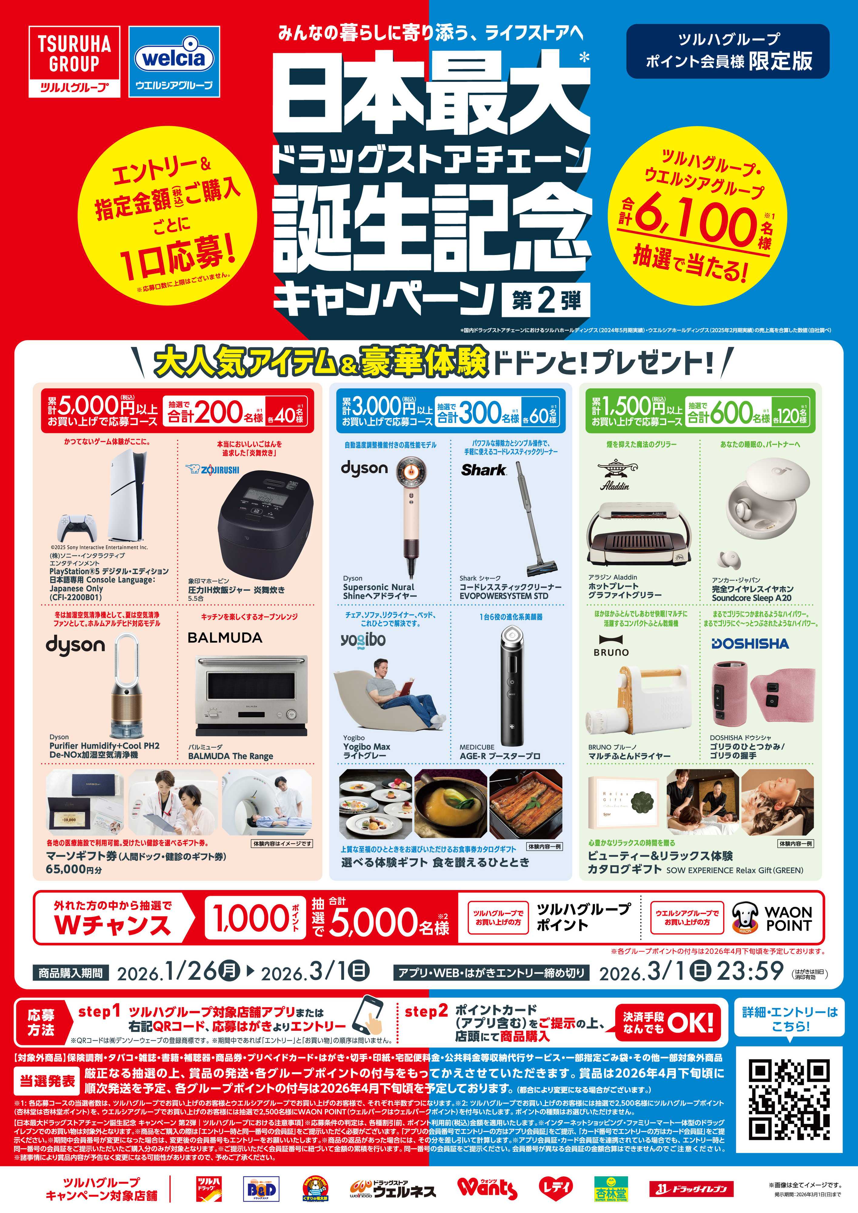 くすりの福太郎 日本最大ドラッグストアチェーン誕生記念キャンペーン　第二弾！