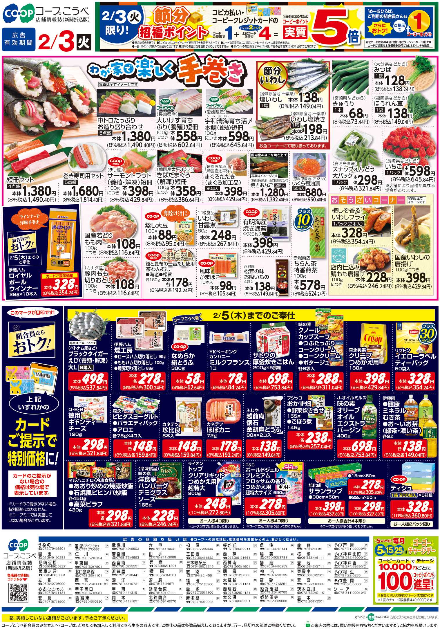 コープこうべ 恵方巻番付