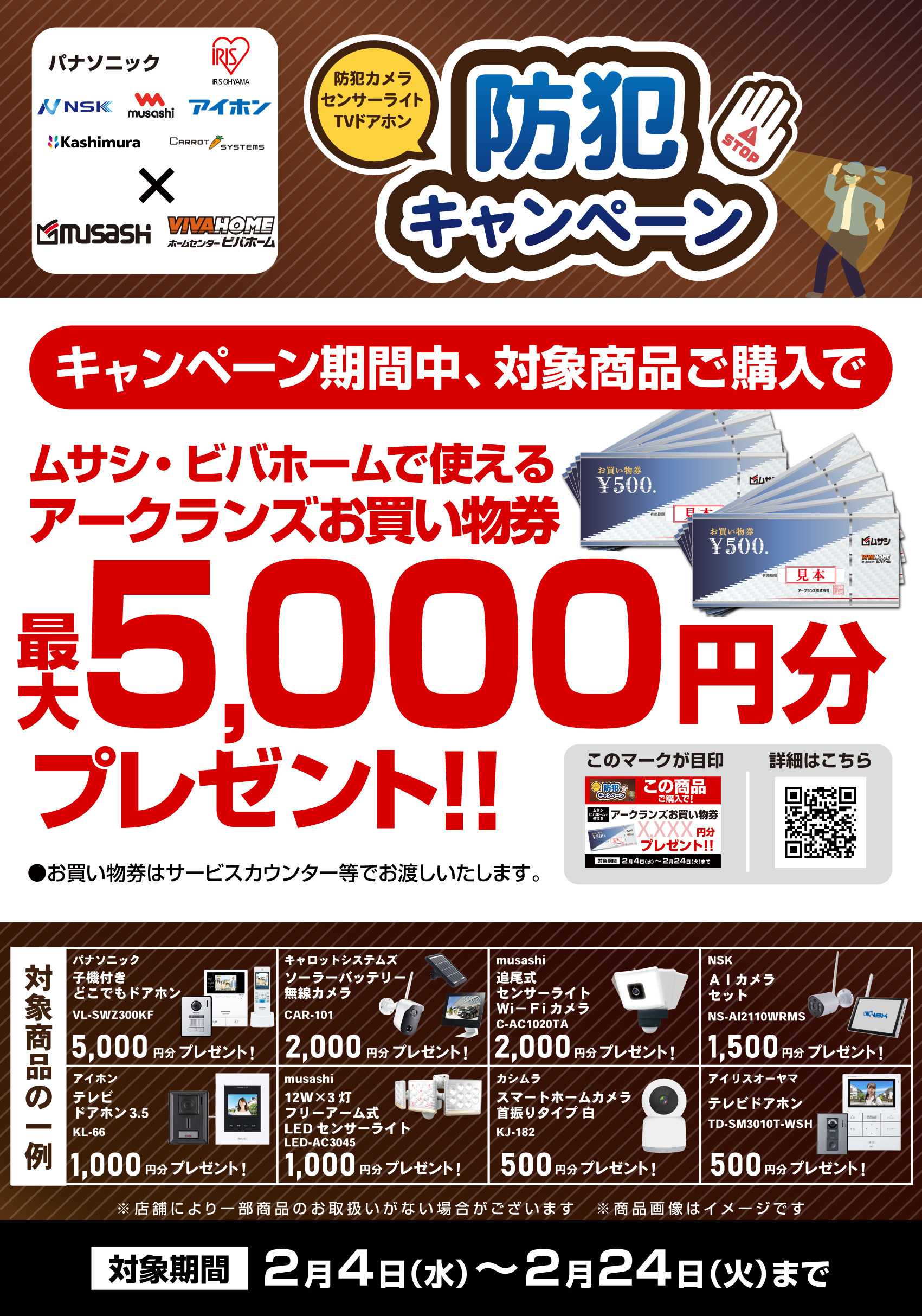 ビバホーム 【お買い物券】防犯キャンペーン！