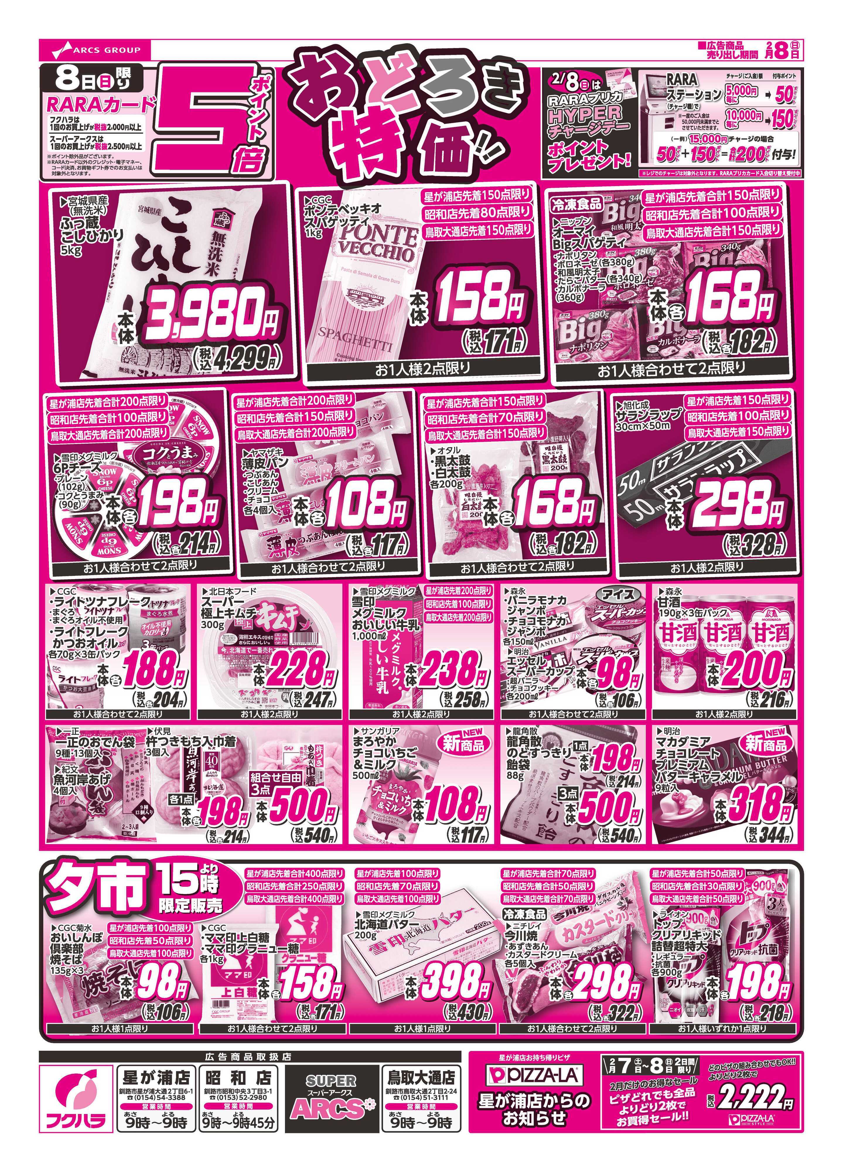 ぴあざフクハラ おどろき市　８日ポイント５倍