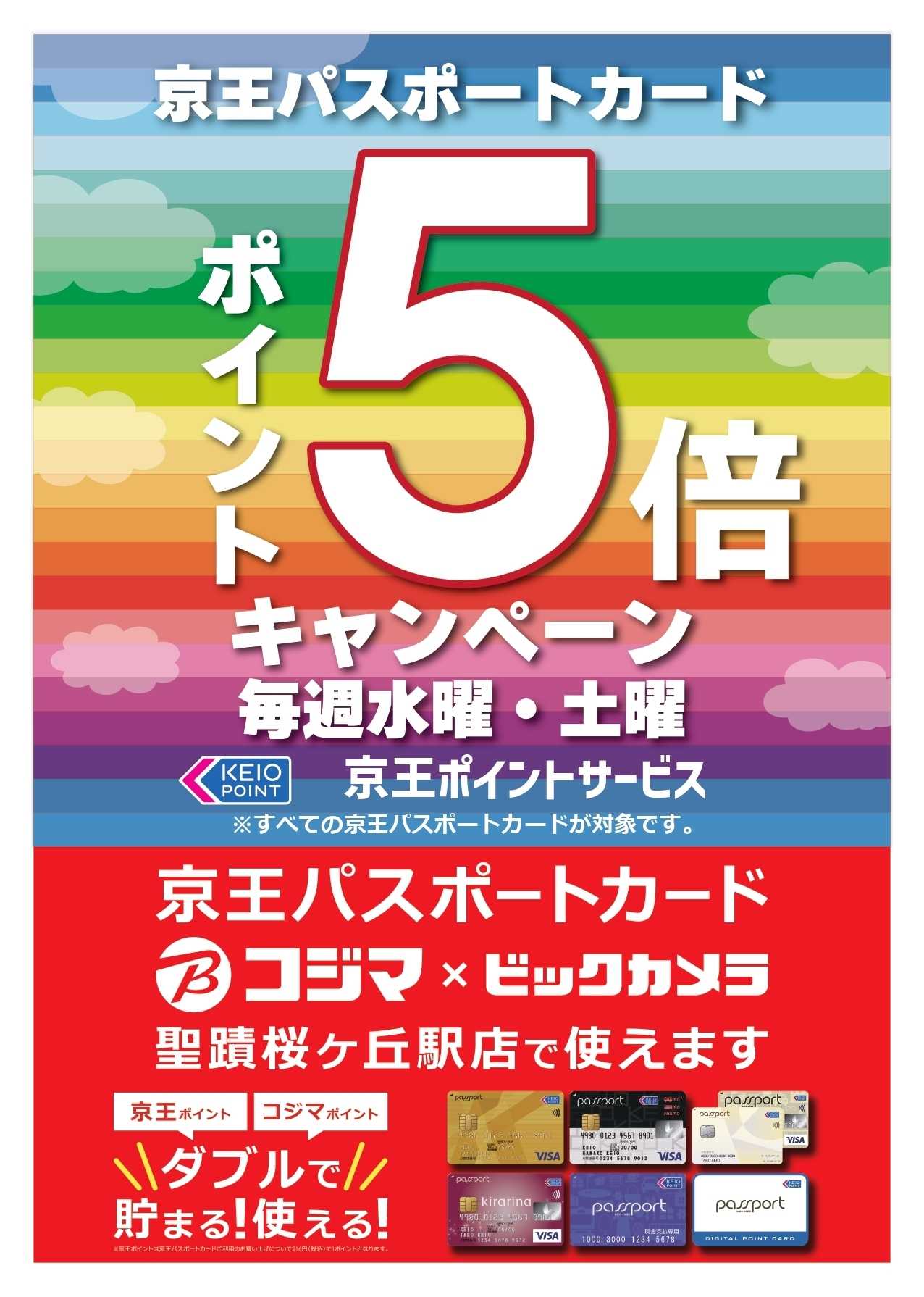 コジマ×ビックカメラ 【聖蹟桜ヶ丘】毎週水・土曜日京王ポイント5倍