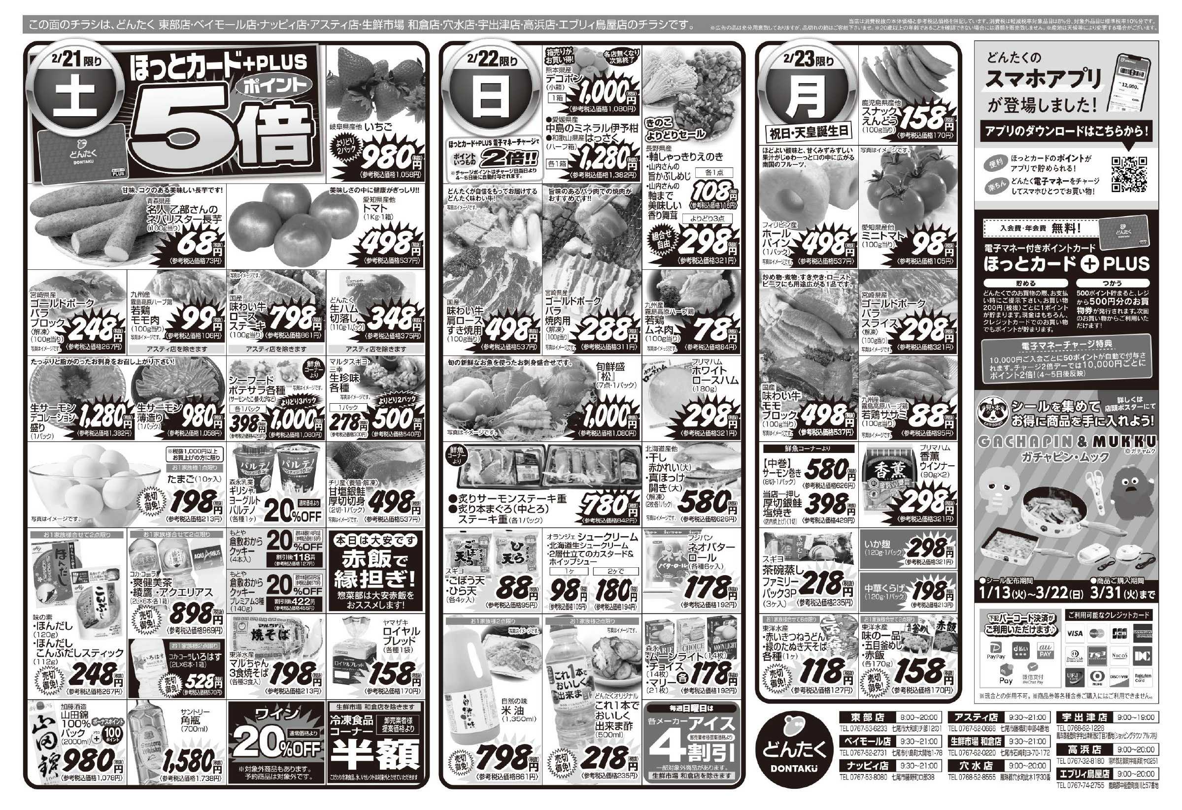 どんたく 2/21（土）やっちゃば市、アスティ店・高浜店にて月に一度の直送Sale / 2/21（土）〜23（月）アジアンフェア