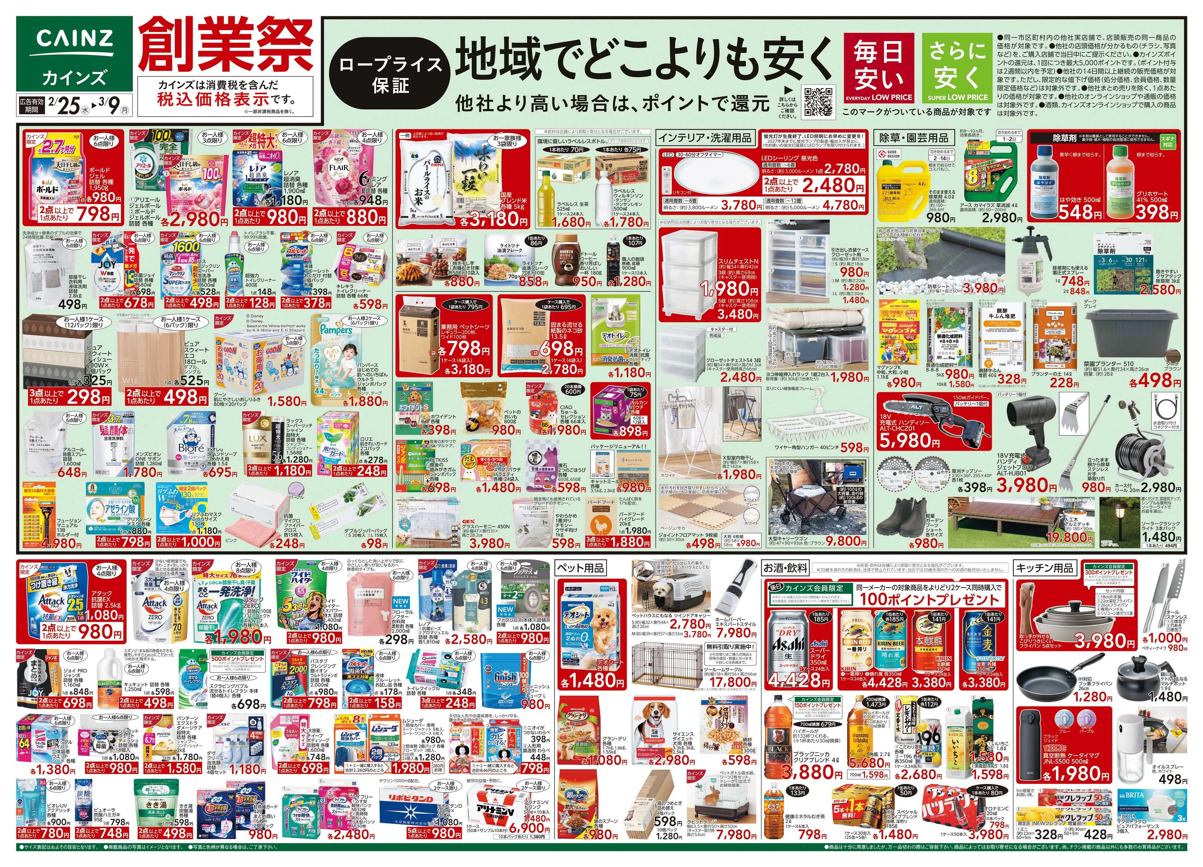 カインズ 創業祭 2/25号