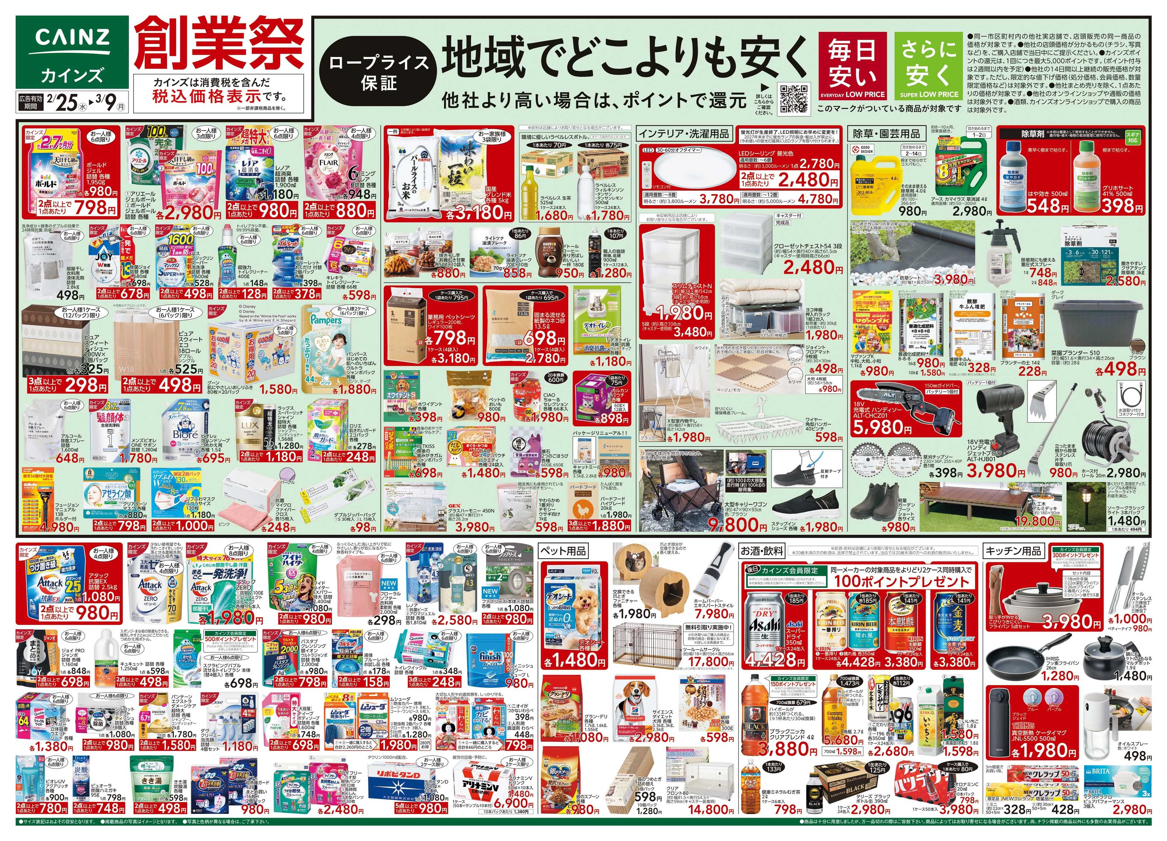 カインズ 創業祭 2/25号