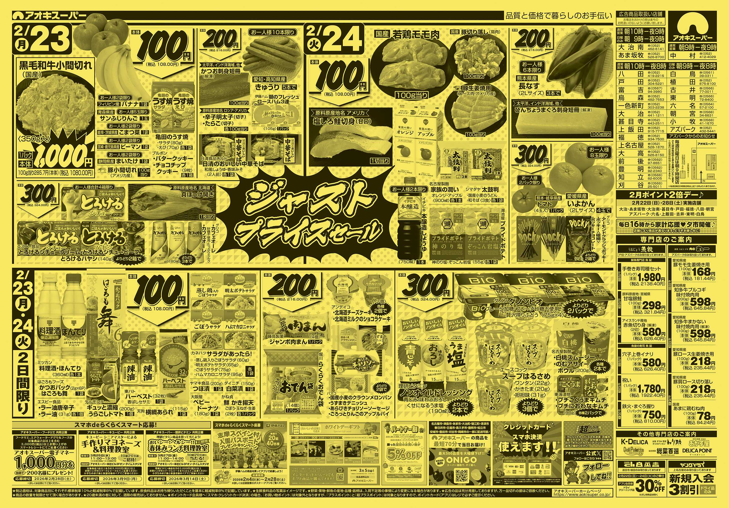 アオキスーパー 2月22日〜24日