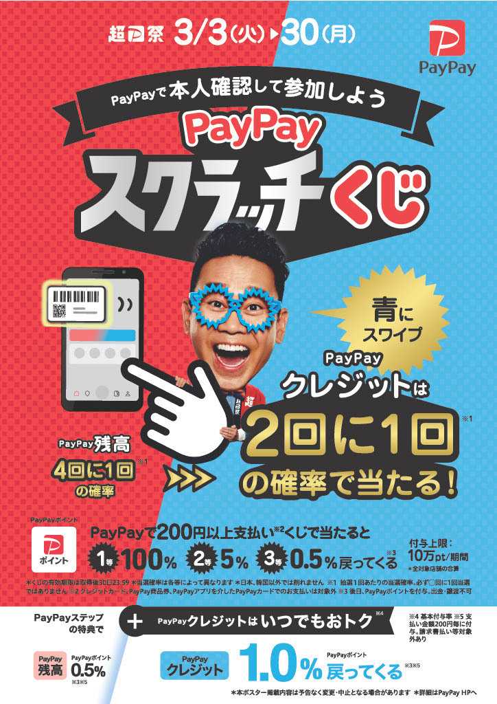 Aコープ PayPayくじで最大100％戻ってくる